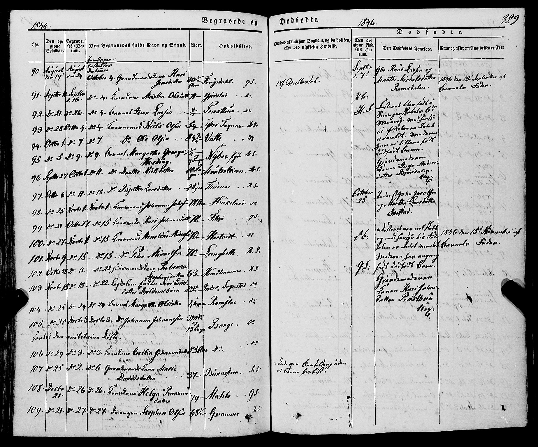 Haus sokneprestembete, SAB/A-75601/H/Haa: Parish register (official) no. A 15, 1838-1847, p. 329