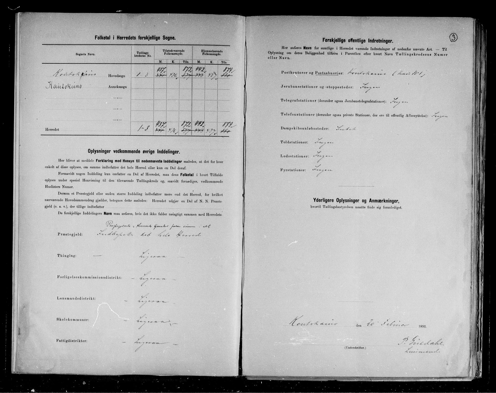 RA, 1891 census for 2011 Kautokeino, 1891, p. 3