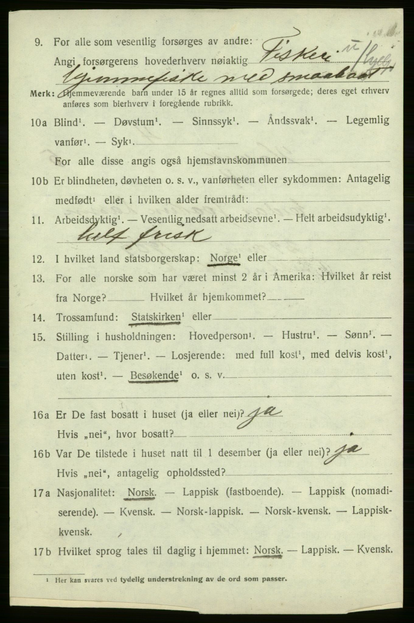 SATØ, 1920 census for Hasvik, 1920, p. 2552