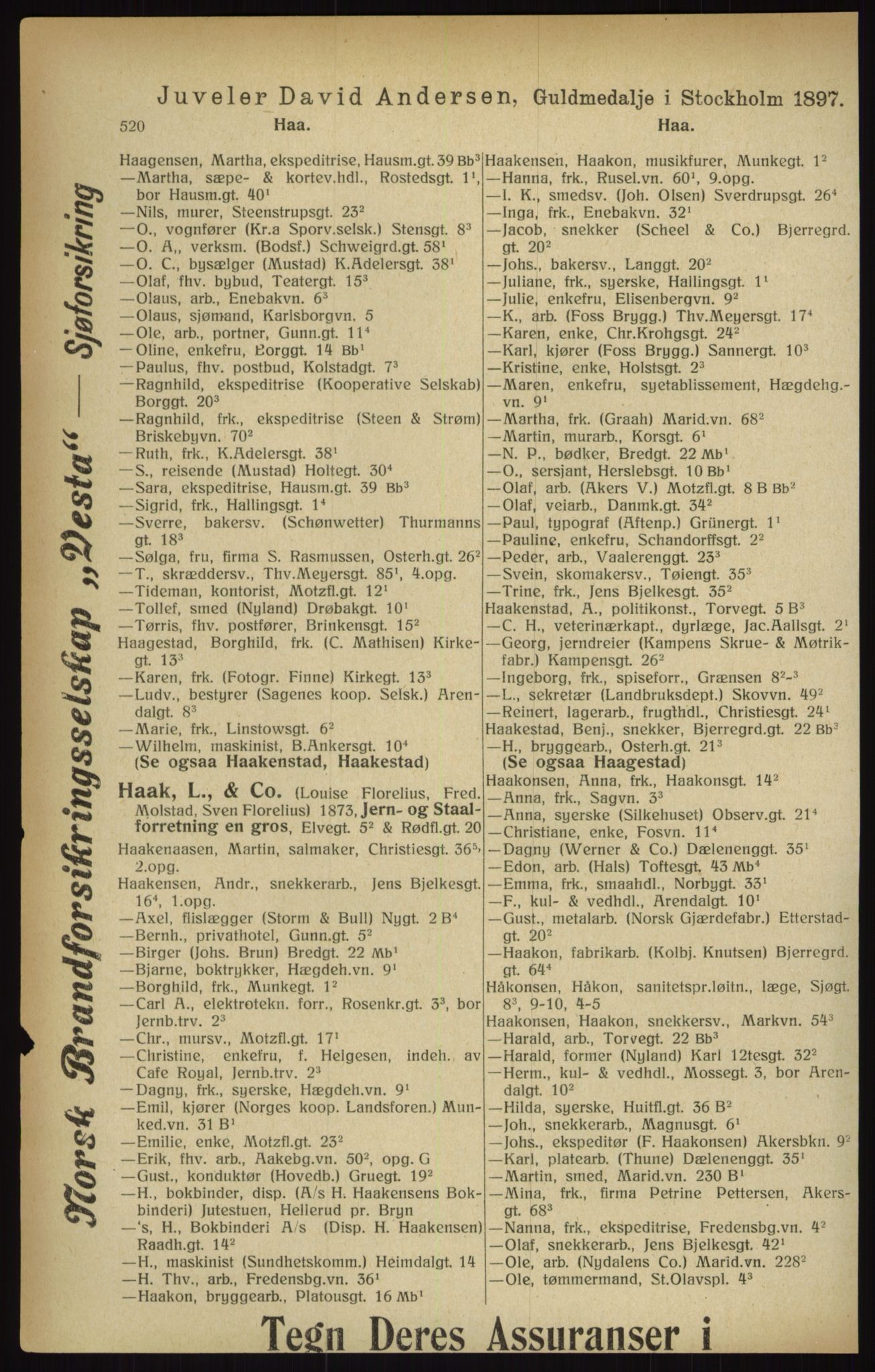 Kristiania/Oslo adressebok, PUBL/-, 1916, p. 520