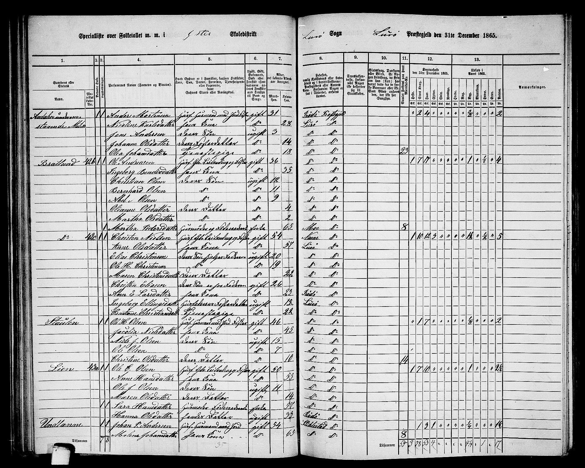 RA, 1865 census for Lurøy, 1865, p. 53