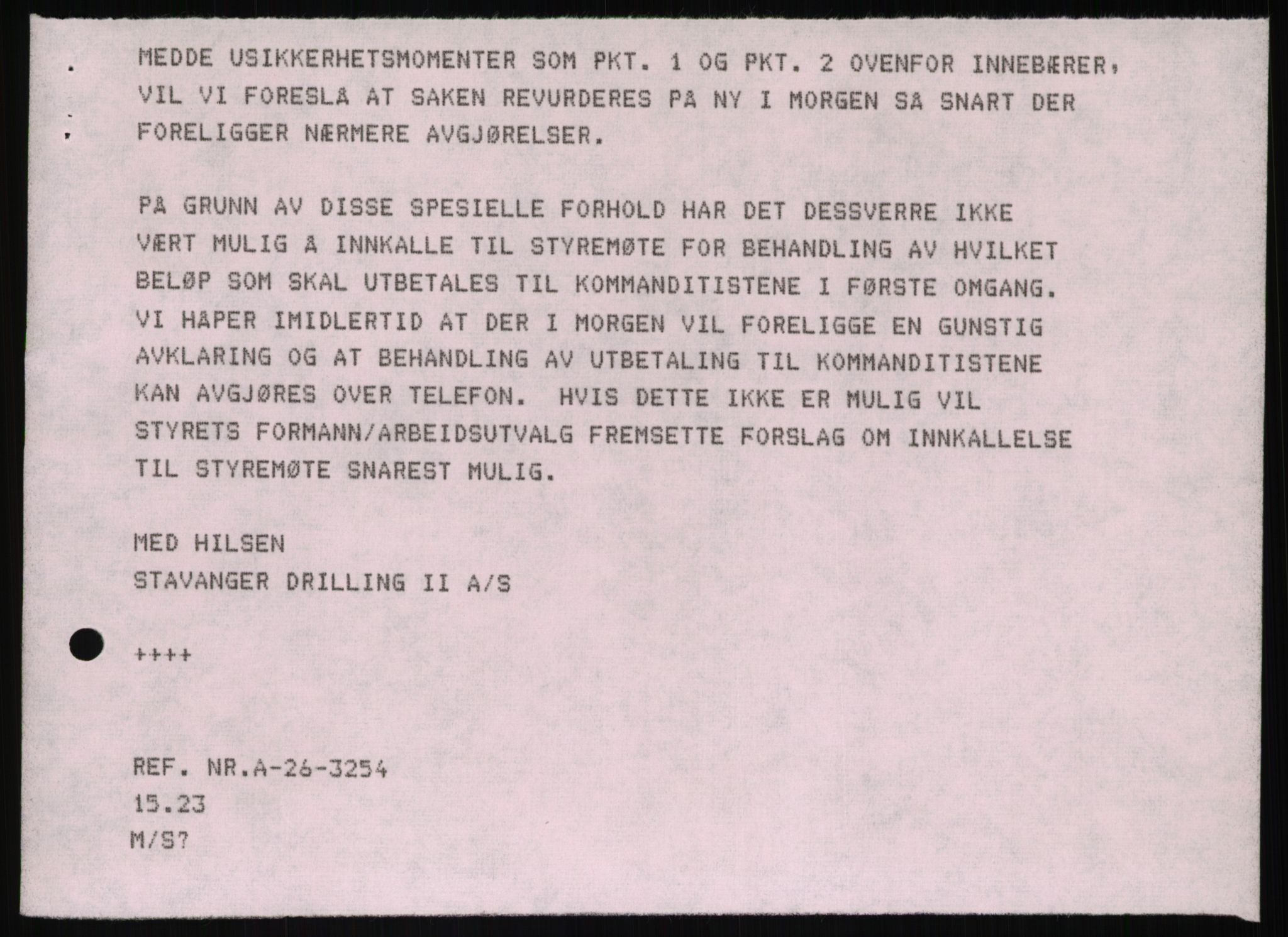 Pa 1503 - Stavanger Drilling AS, AV/SAST-A-101906/D/L0006: Korrespondanse og saksdokumenter, 1974-1984, p. 87