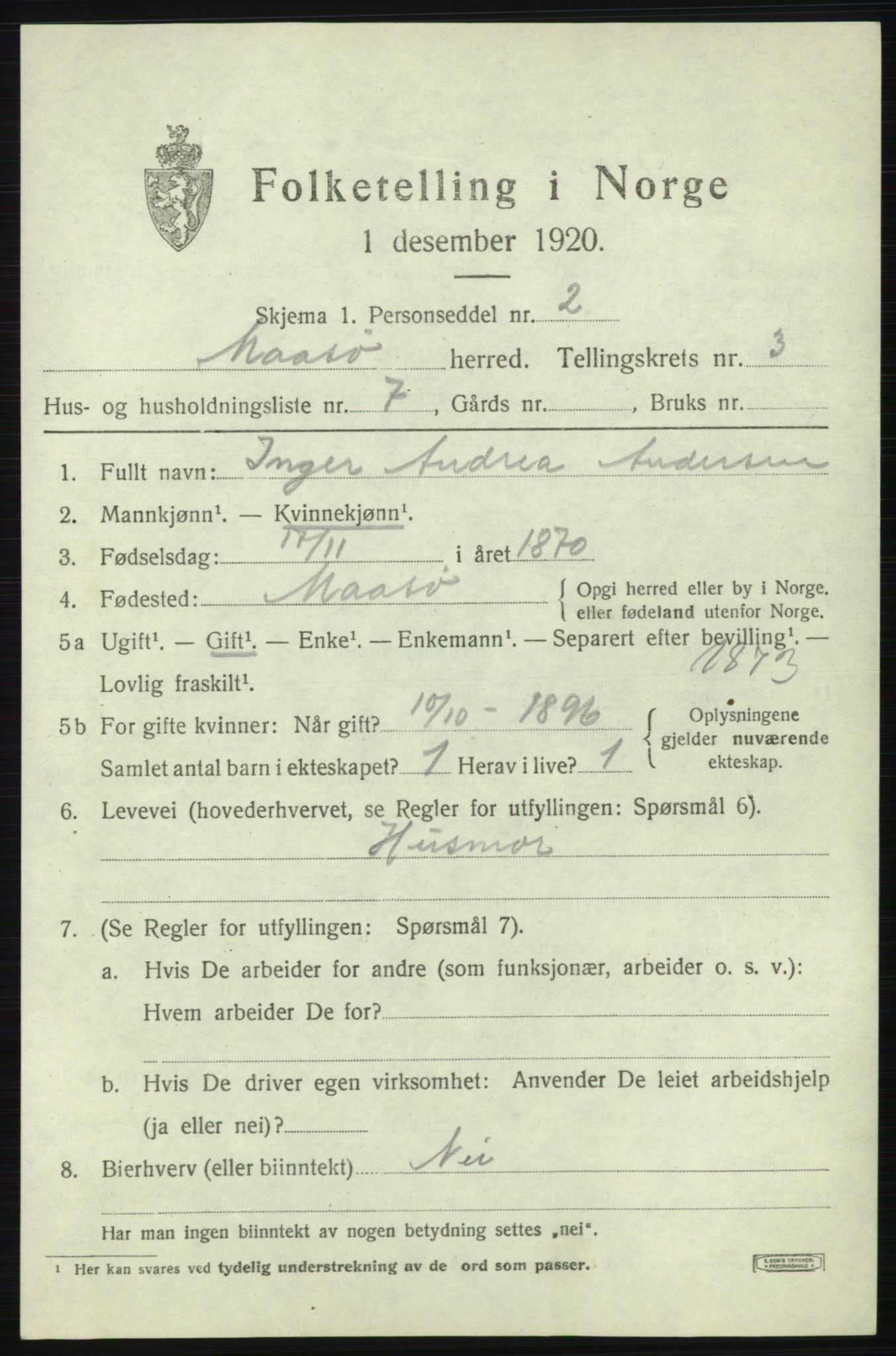 SATØ, 1920 census for Måsøy, 1920, p. 1636