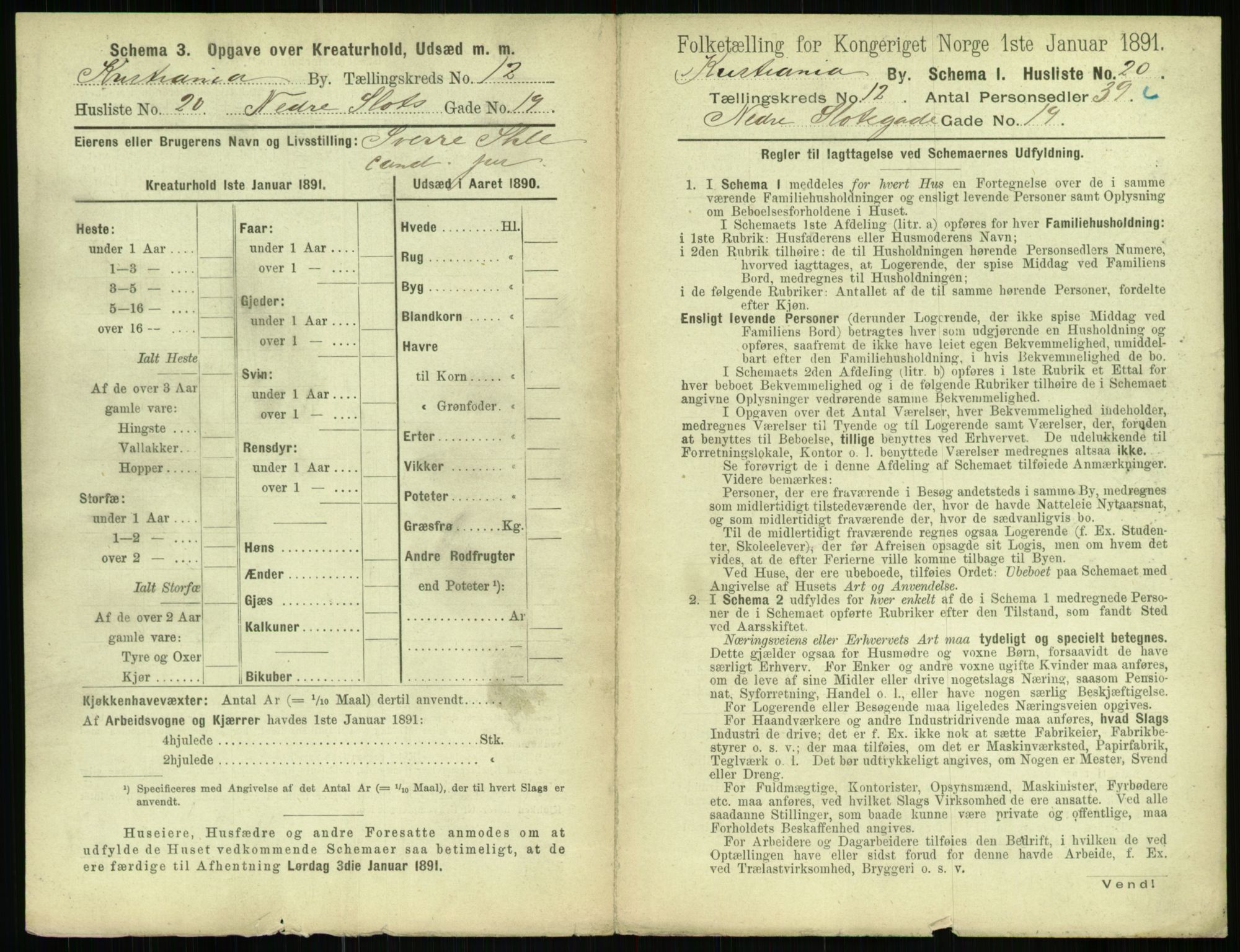 RA, 1891 census for 0301 Kristiania, 1891, p. 5420