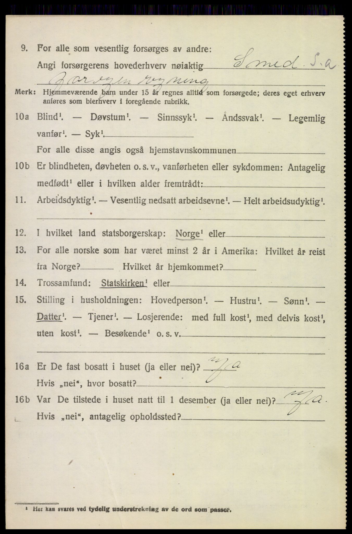 SAH, 1920 census for Ytre Rendal, 1920, p. 3654