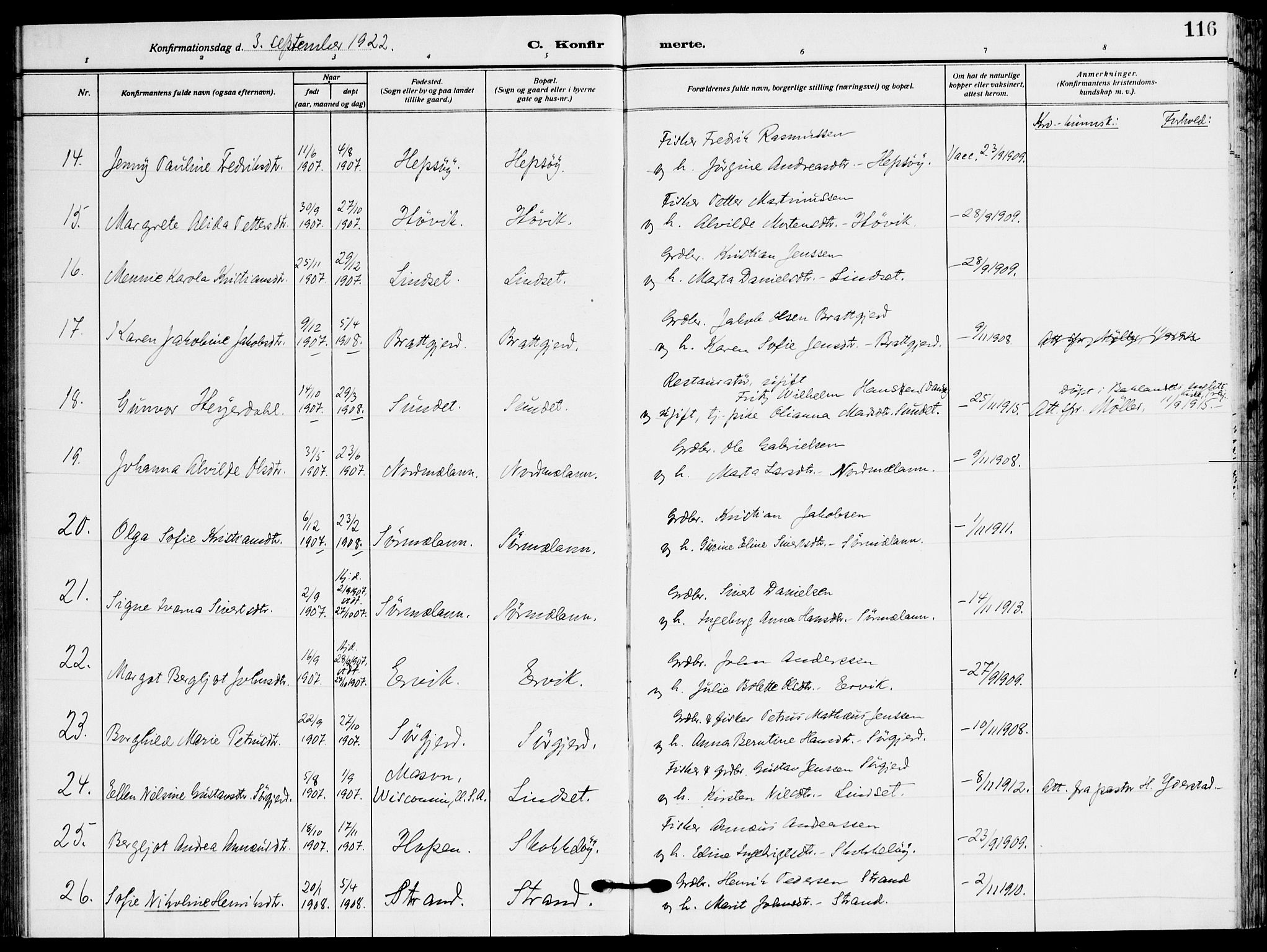 Ministerialprotokoller, klokkerbøker og fødselsregistre - Sør-Trøndelag, SAT/A-1456/658/L0724: Parish register (official) no. 658A03, 1912-1924, p. 116