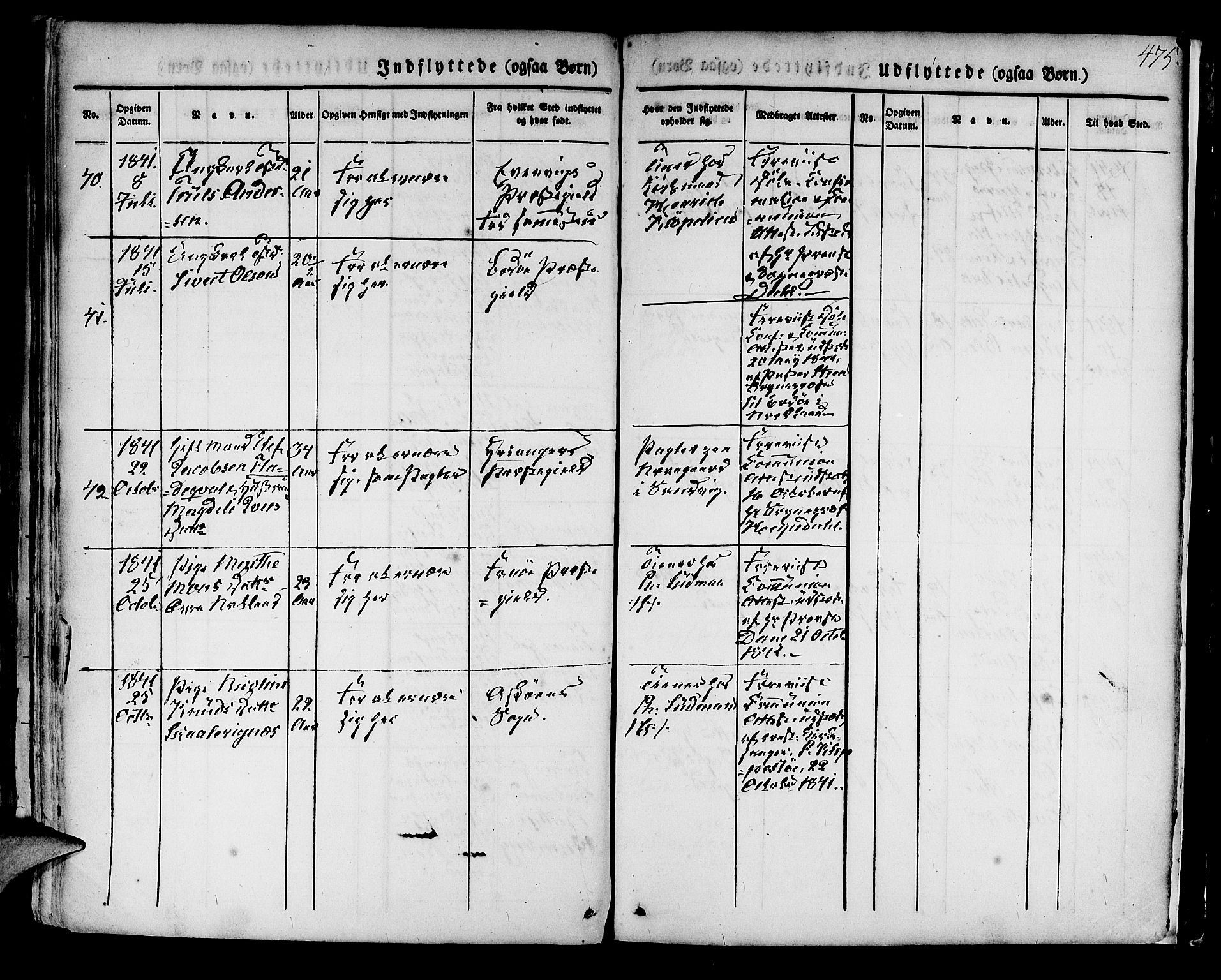 Korskirken sokneprestembete, SAB/A-76101/H/Hab: Parish register (copy) no. A 5II, 1831-1844, p. 475