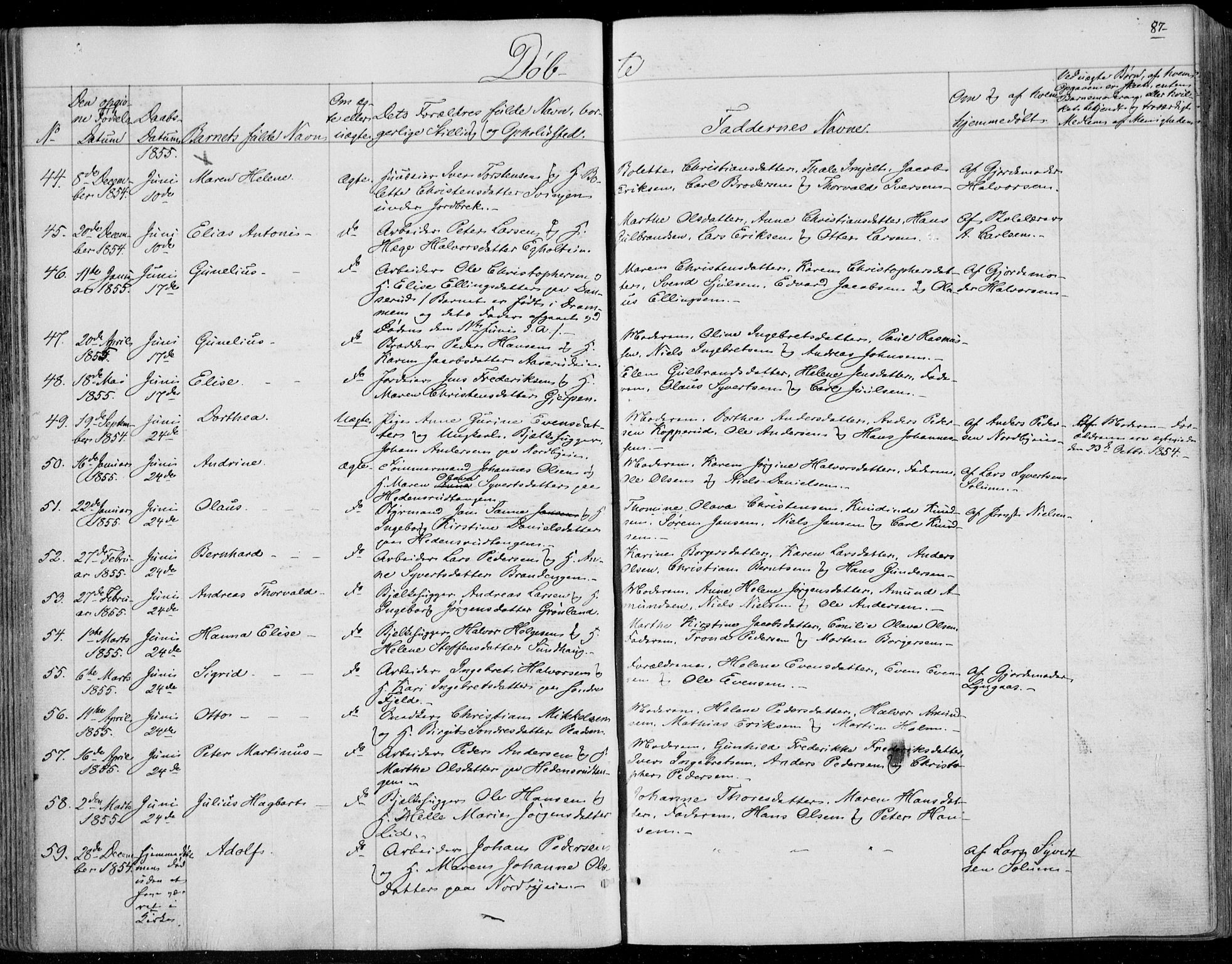 Skoger kirkebøker, AV/SAKO-A-59/F/Fa/L0003: Parish register (official) no. I 3, 1842-1861, p. 87