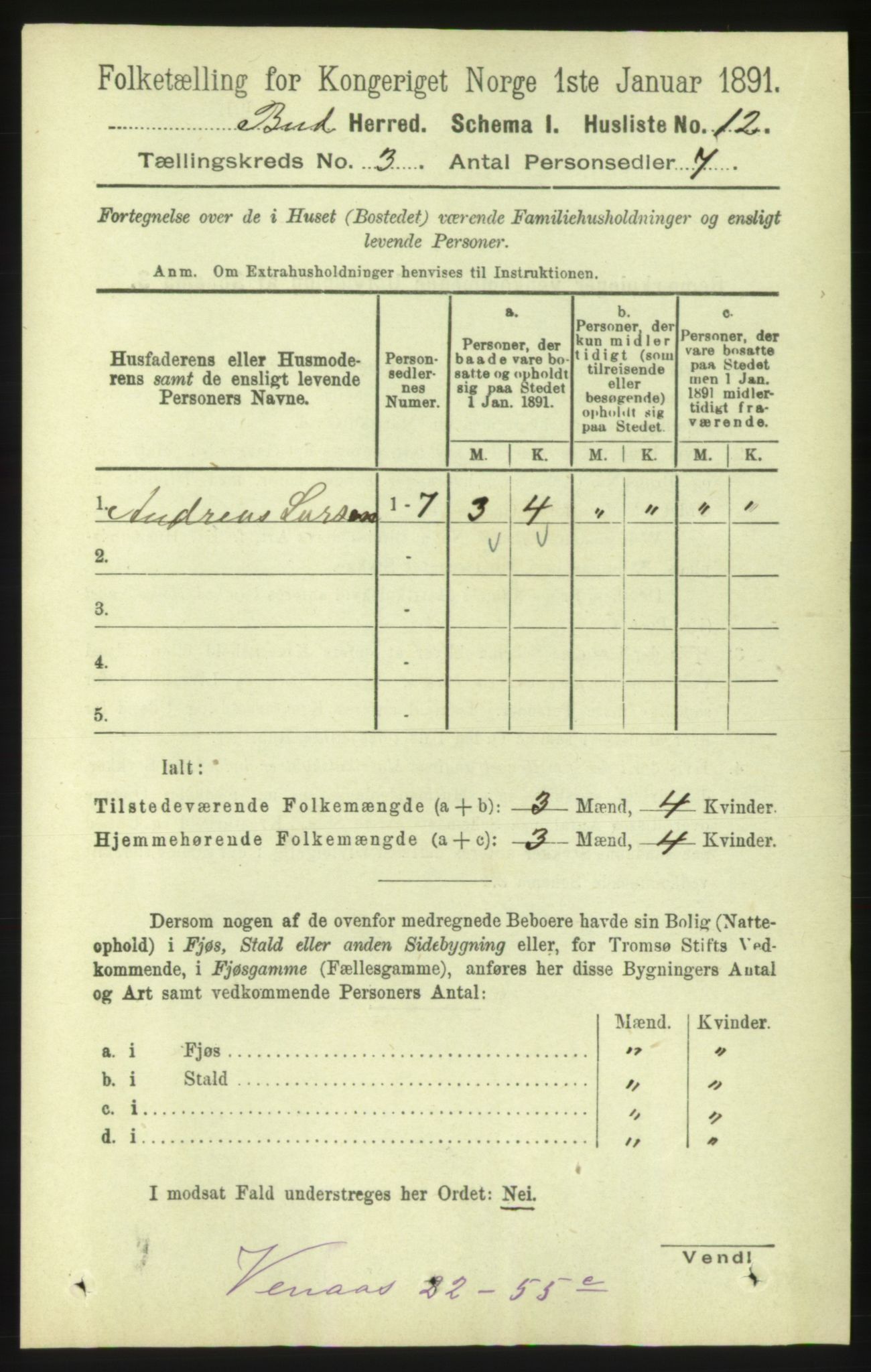 RA, 1891 census for 1549 Bud, 1891, p. 1399