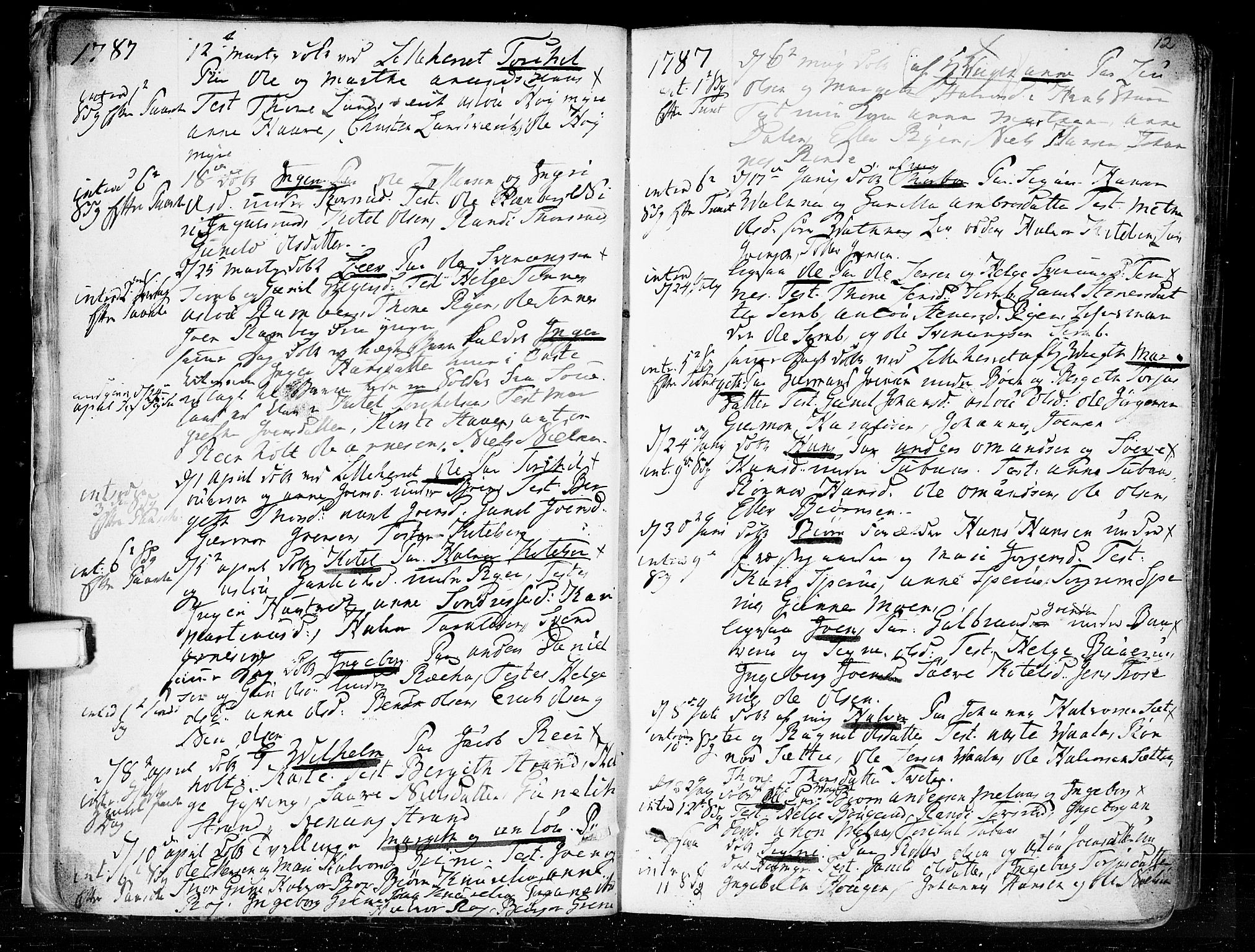 Heddal kirkebøker, AV/SAKO-A-268/F/Fa/L0004: Parish register (official) no. I 4, 1784-1814, p. 12