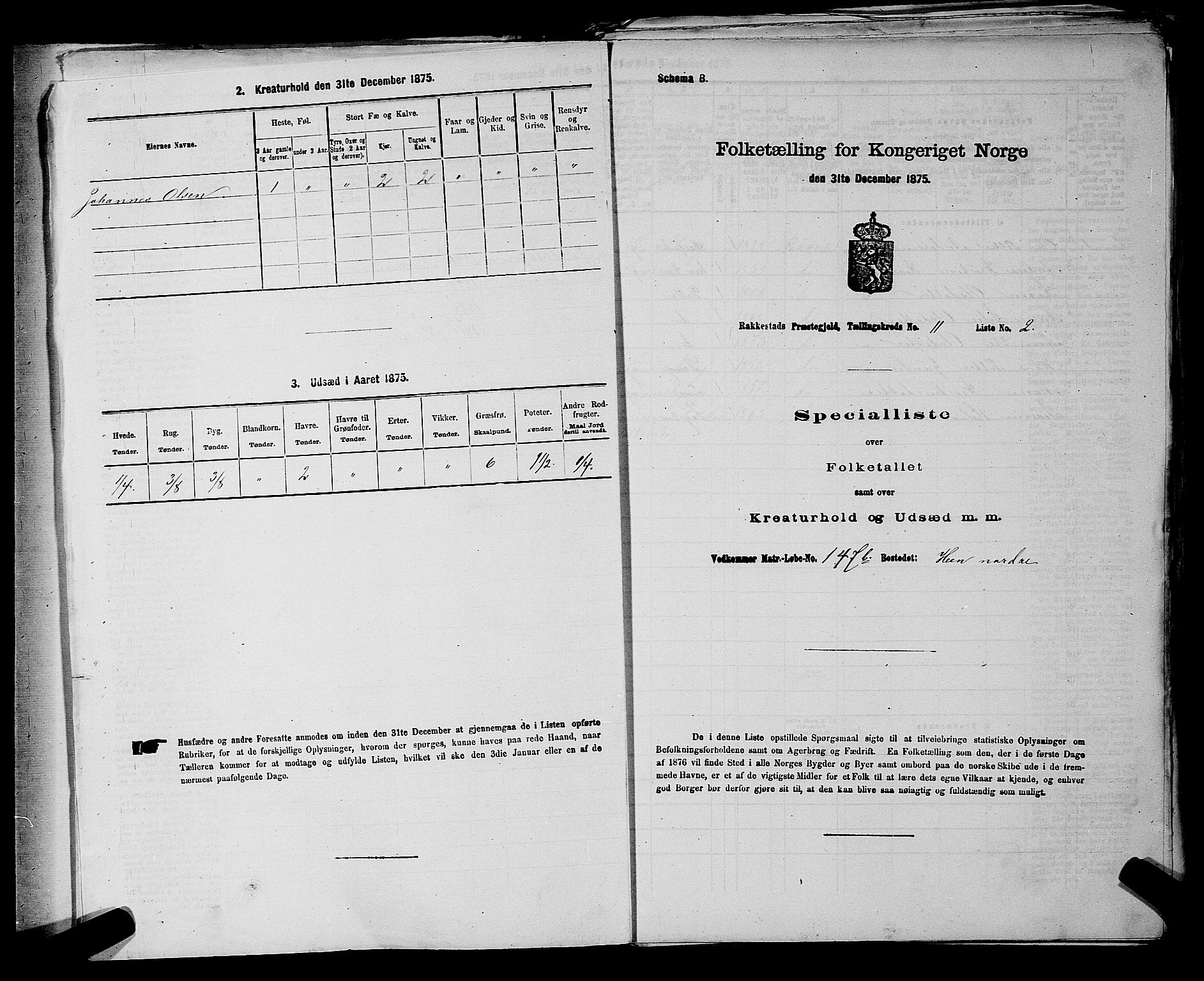 RA, 1875 census for 0128P Rakkestad, 1875, p. 1283