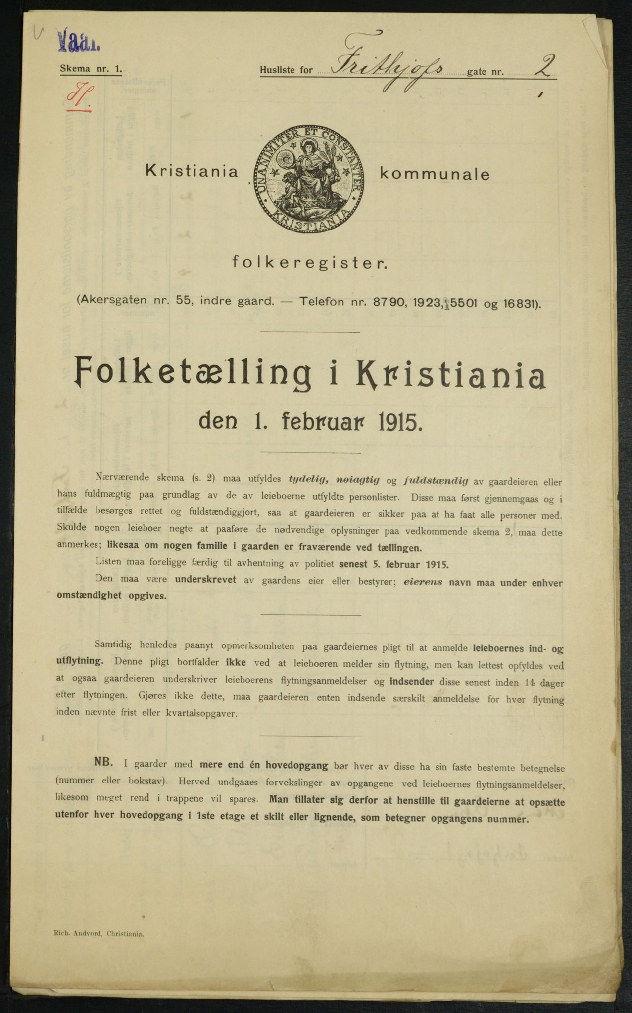 OBA, Municipal Census 1915 for Kristiania, 1915, p. 26422