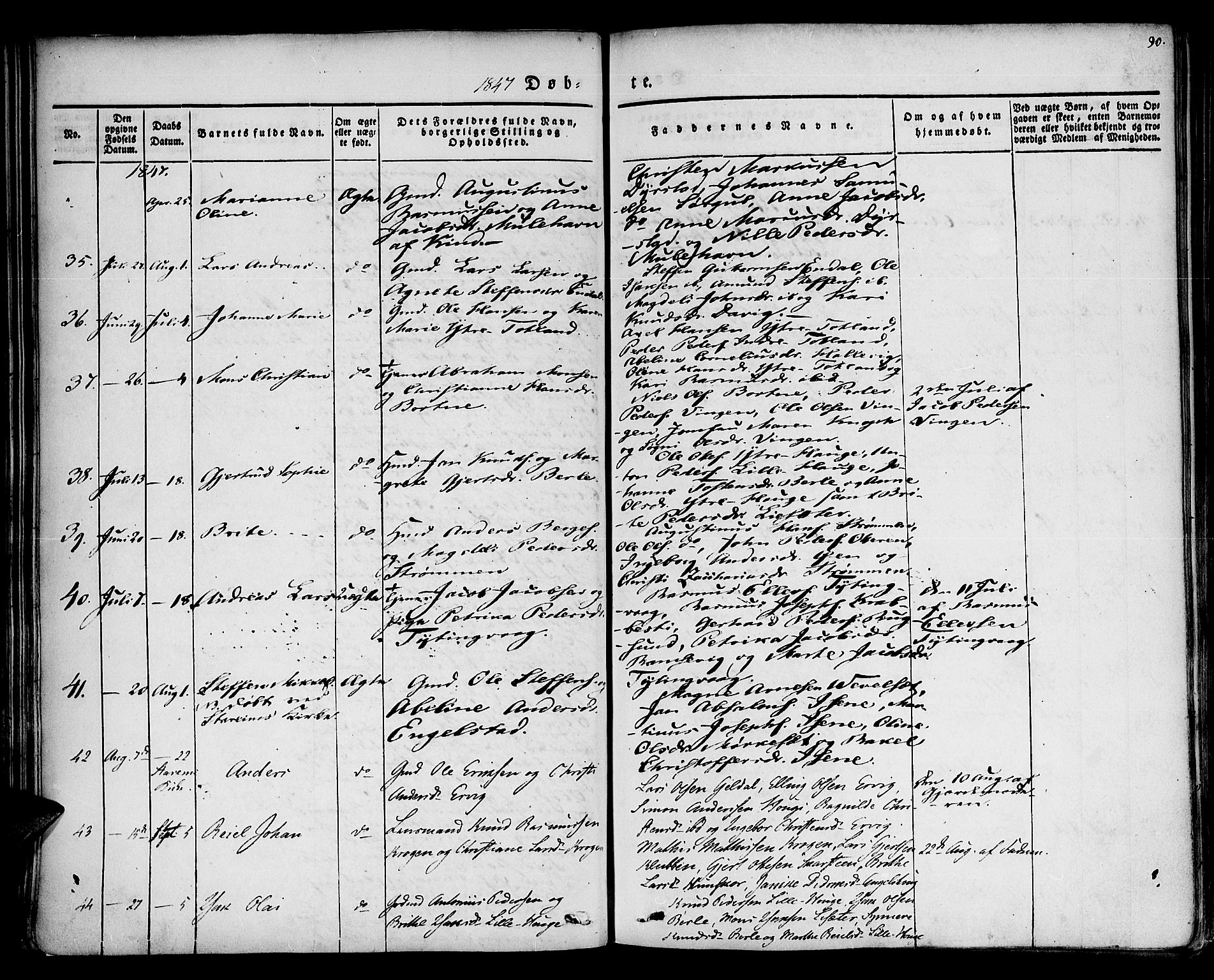 Davik sokneprestembete, AV/SAB-A-79701/H/Haa/Haaa/L0004: Parish register (official) no. A 4, 1830-1849, p. 90