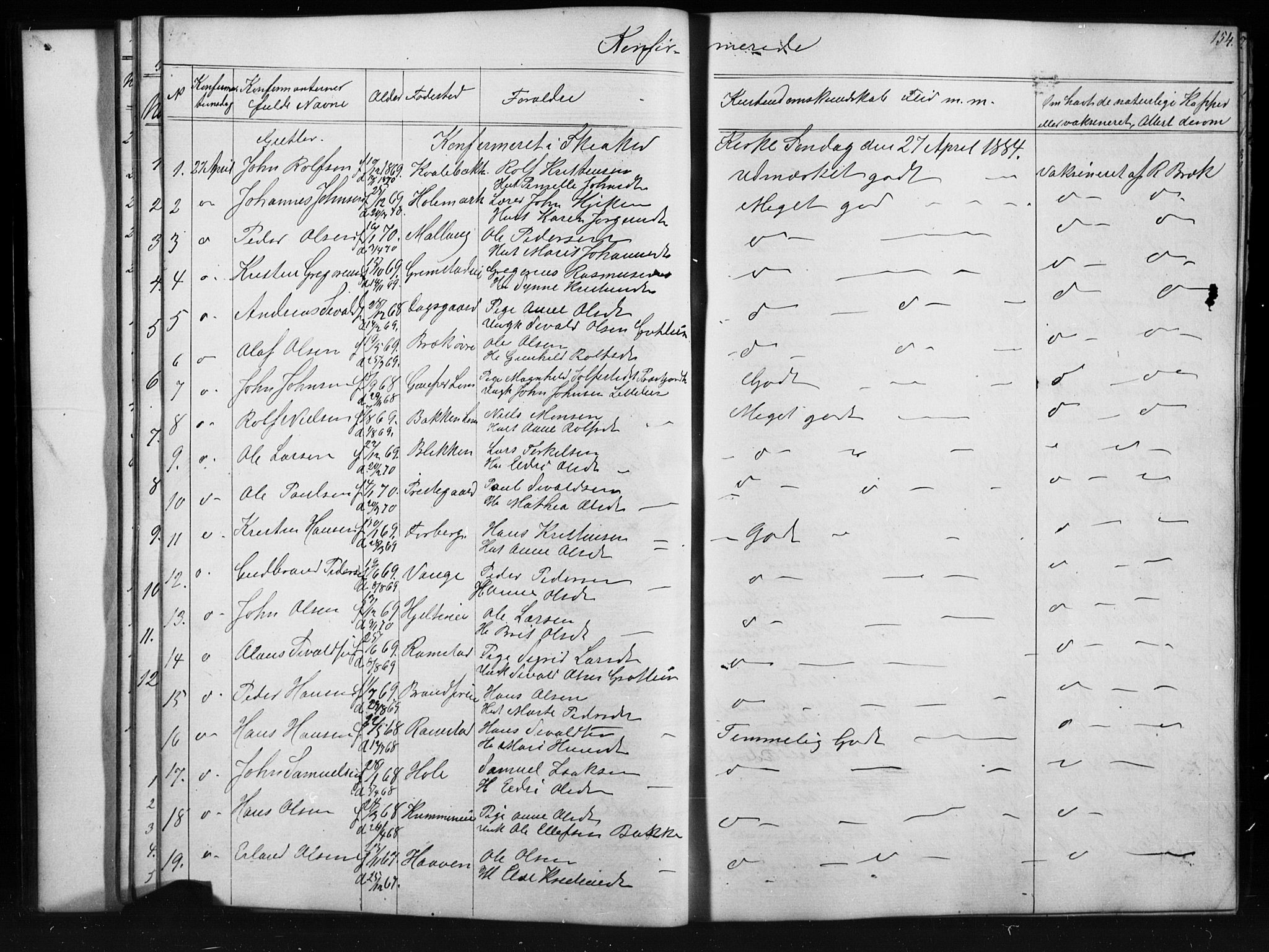 Skjåk prestekontor, SAH/PREST-072/H/Ha/Hab/L0001: Parish register (copy) no. 1, 1865-1893, p. 154