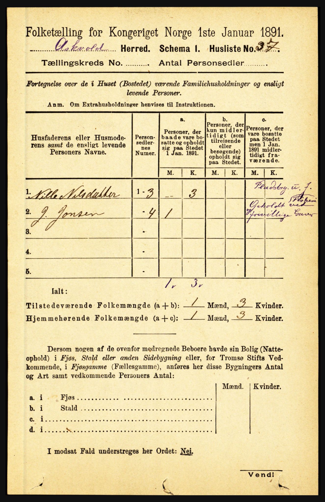 RA, 1891 census for 1428 Askvoll, 1891, p. 2972
