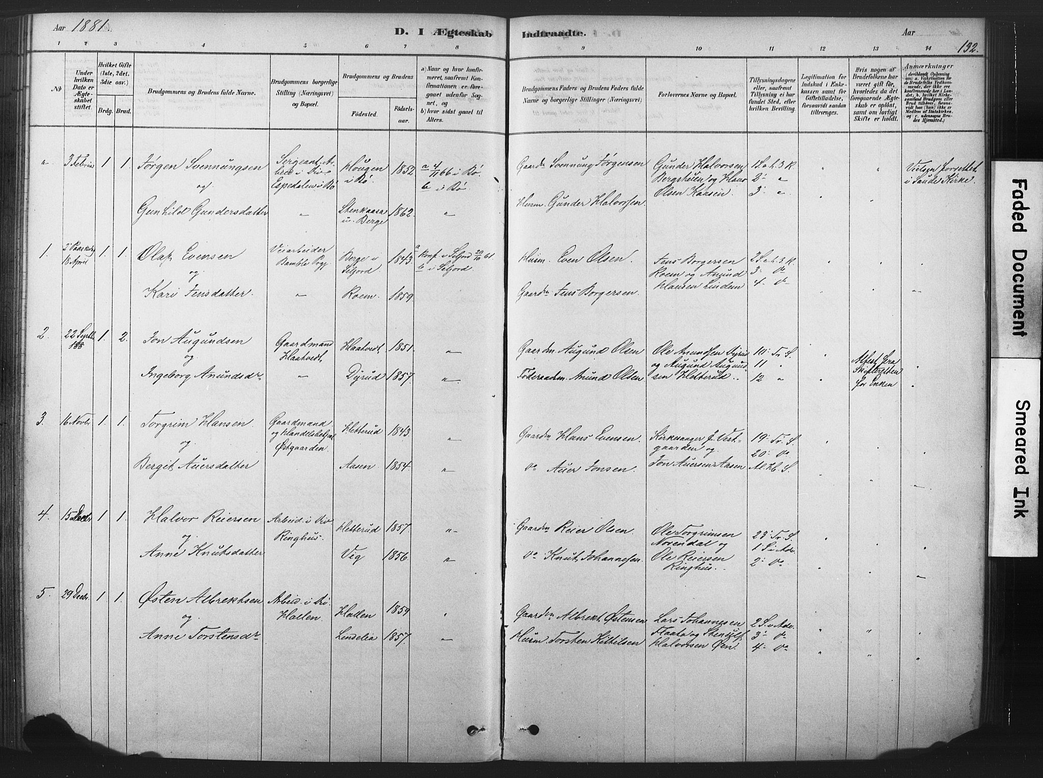 Sauherad kirkebøker, SAKO/A-298/F/Fb/L0002: Parish register (official) no. II 2, 1878-1901, p. 132