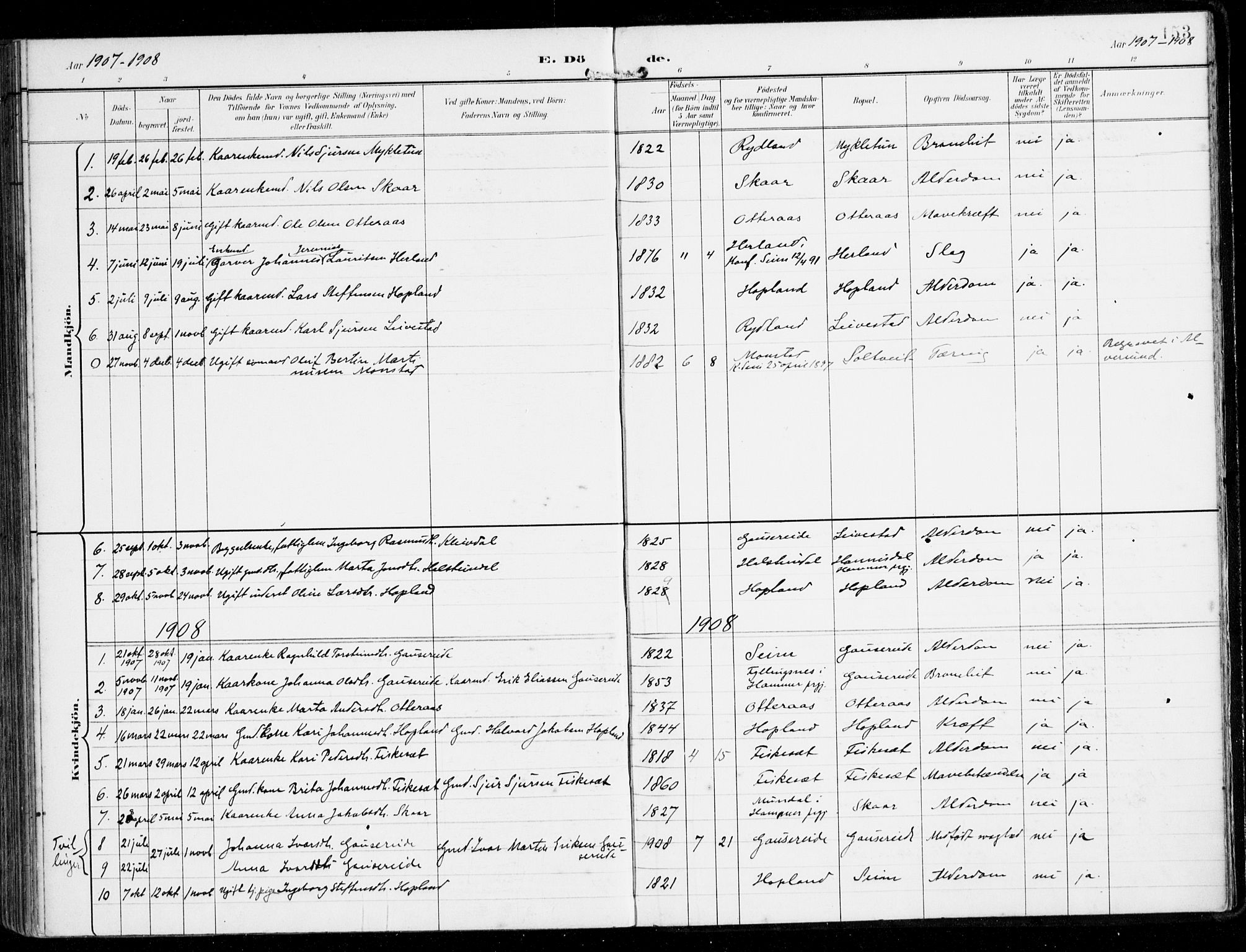 Alversund Sokneprestembete, SAB/A-73901/H/Ha/Haa/Haad/L0004: Parish register (official) no. D 4, 1898-1926, p. 153