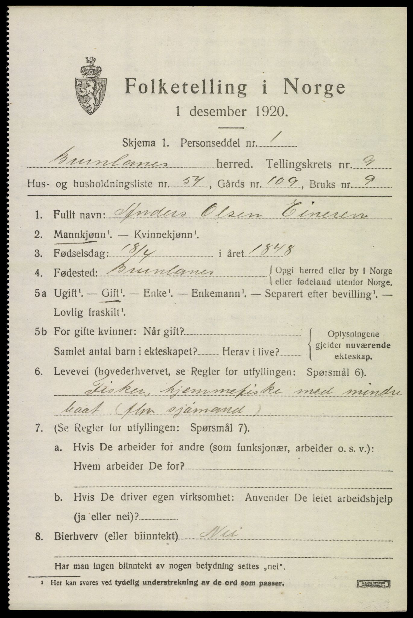 SAKO, 1920 census for Brunlanes, 1920, p. 8359