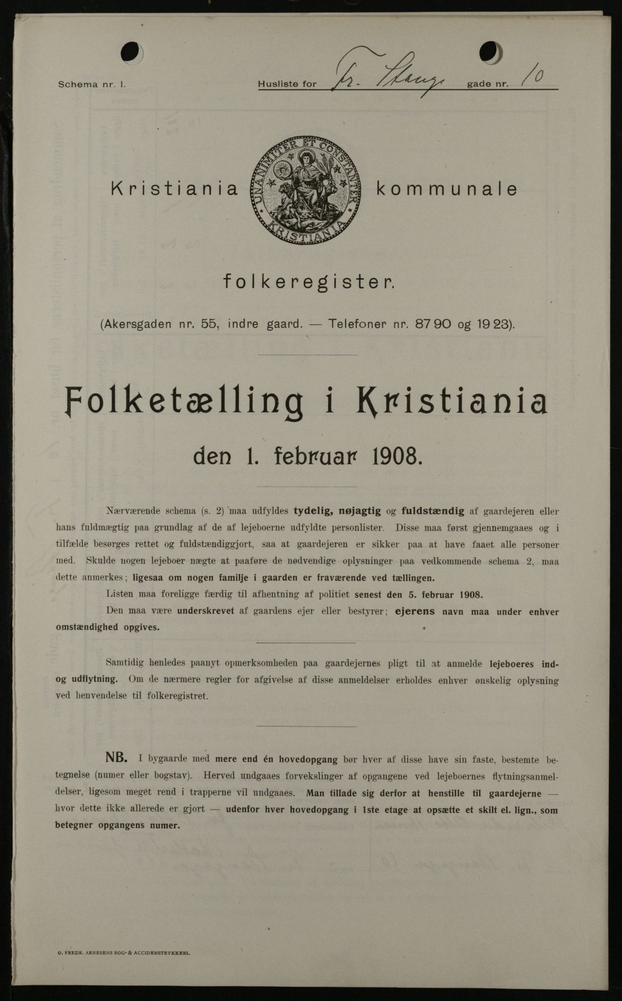 OBA, Municipal Census 1908 for Kristiania, 1908, p. 24046