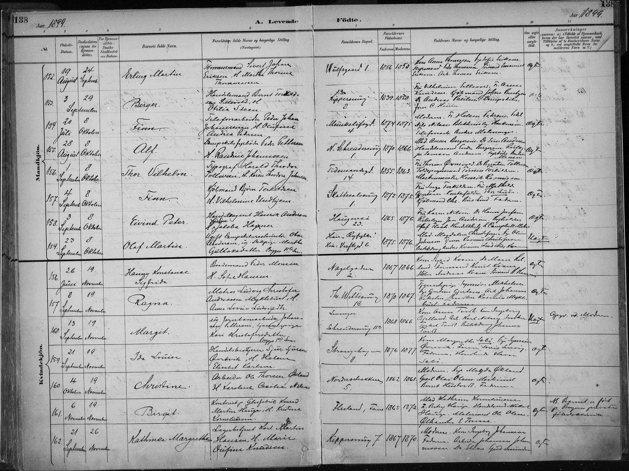 Nykirken Sokneprestembete, AV/SAB-A-77101/H/Haa/L0018: Parish register (official) no. B 6, 1895-1903, p. 138