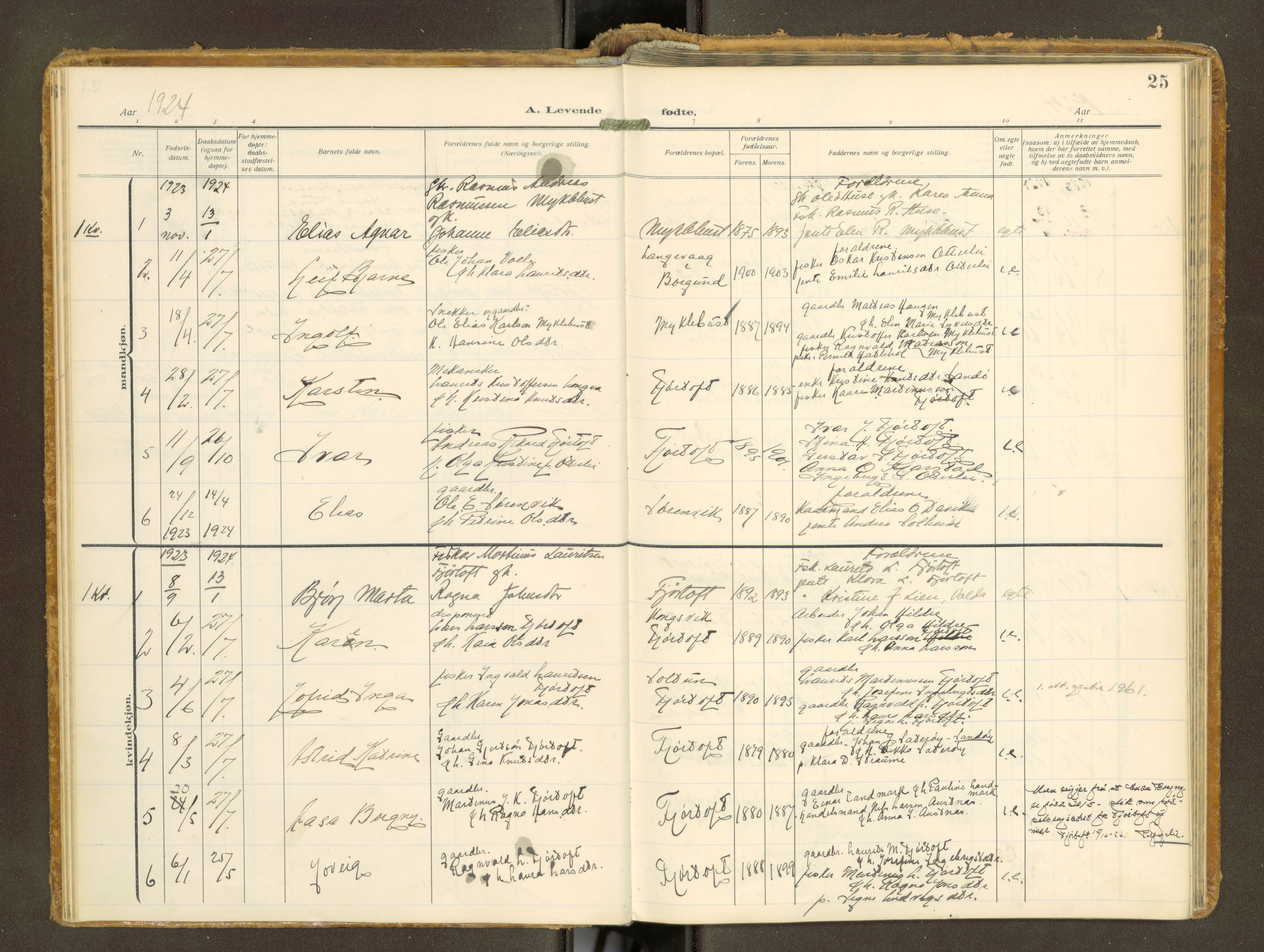 Ministerialprotokoller, klokkerbøker og fødselsregistre - Møre og Romsdal, AV/SAT-A-1454/538/L0528: Parish register (official) no. 538A--, 1911-1935, p. 25