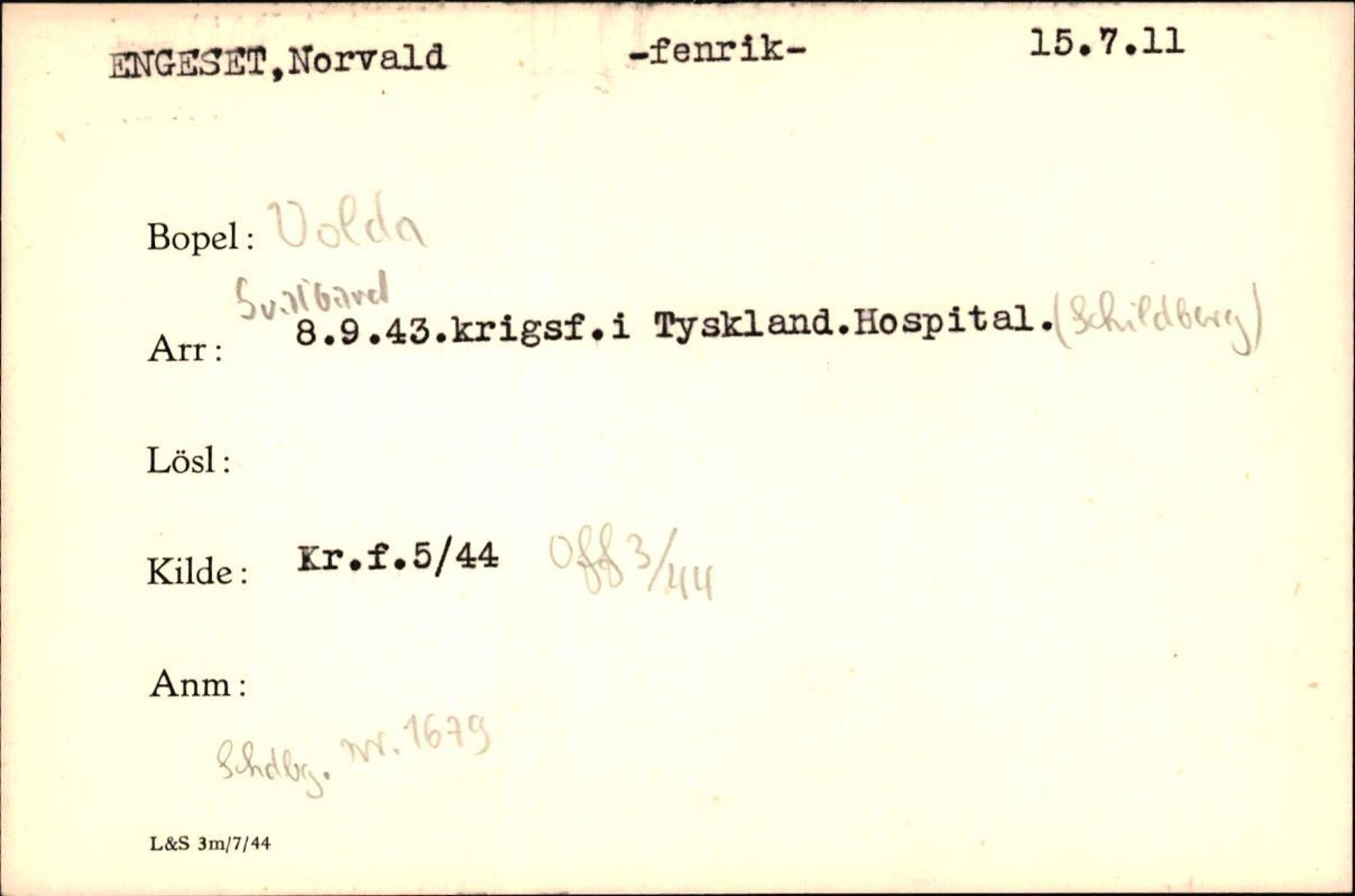 Forsvaret, Forsvarets krigshistoriske avdeling, AV/RA-RAFA-2017/Y/Yf/L0200: II-C-11-2102  -  Norske krigsfanger i Tyskland, 1940-1945, p. 237