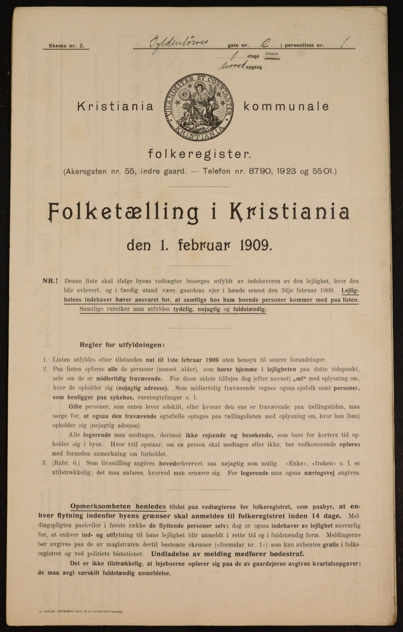 OBA, Municipal Census 1909 for Kristiania, 1909, p. 29564