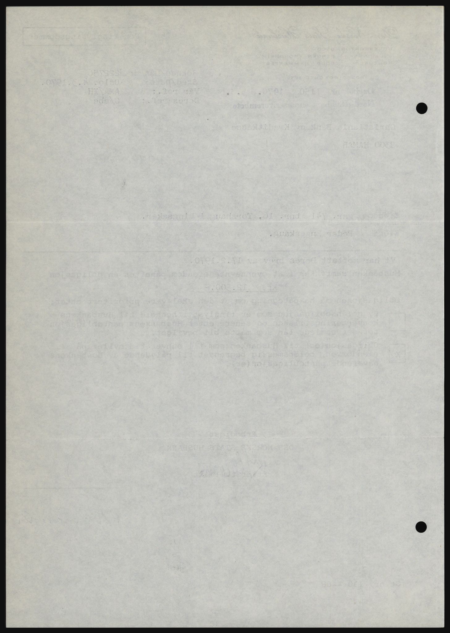 Nord-Hedmark sorenskriveri, SAH/TING-012/H/Hc/L0033: Mortgage book no. 33, 1970-1970, Diary no: : 1150/1970