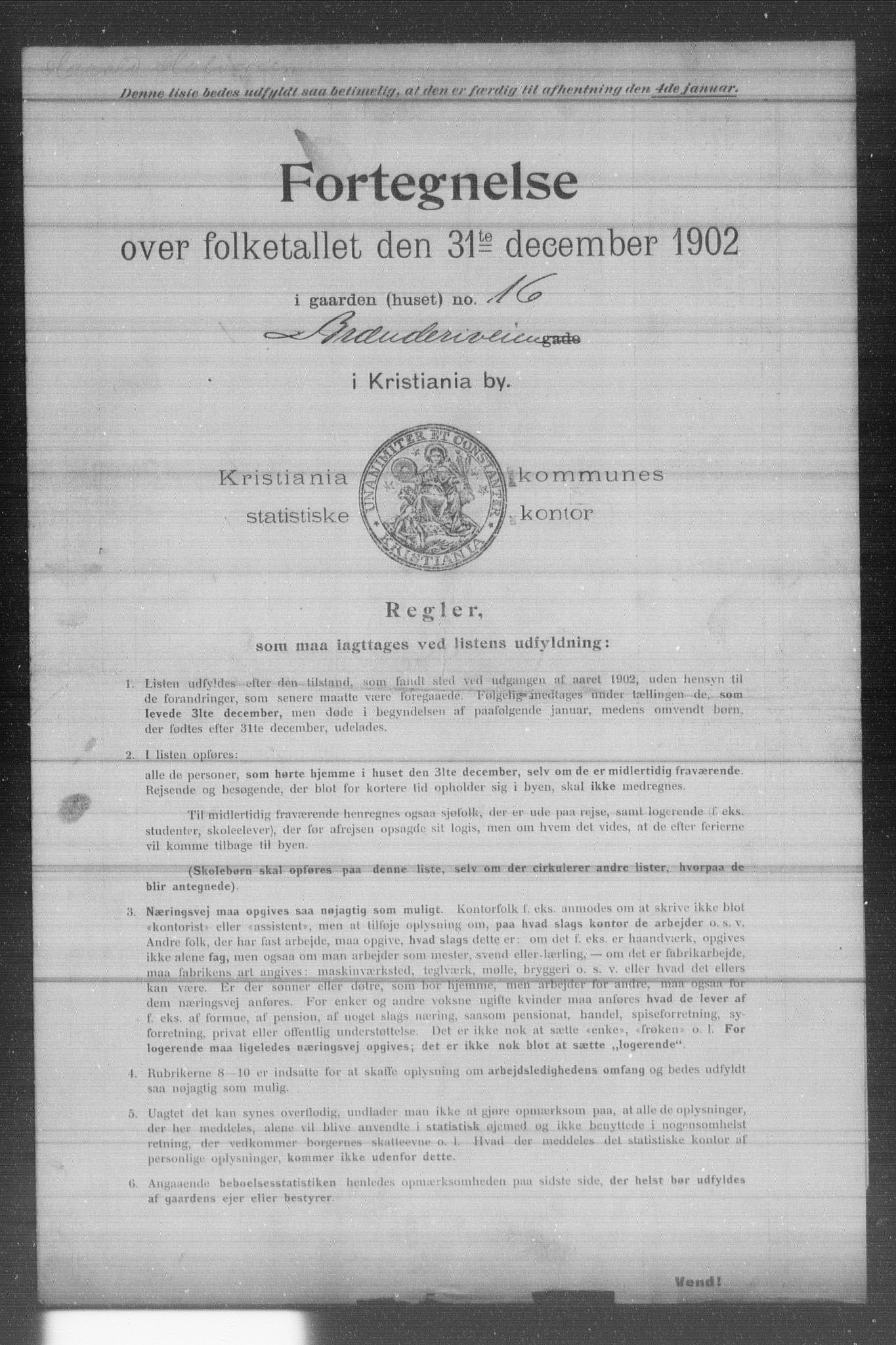 OBA, Municipal Census 1902 for Kristiania, 1902, p. 1692