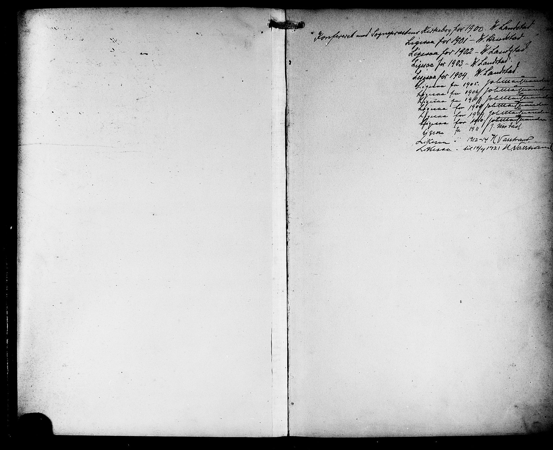 Haus sokneprestembete, SAB/A-75601/H/Hab: Parish register (copy) no. B 4, 1900-1921, p. 1