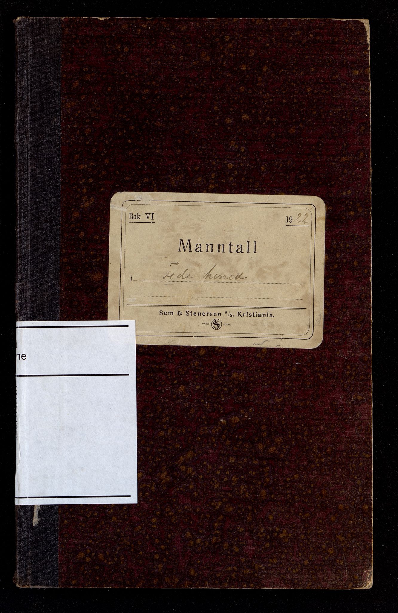 Feda kommune - Valgstyret, ARKSOR/1037FE110/F/L0007: Kommunalt manntall fra 1922 for Feda kommune., 1922