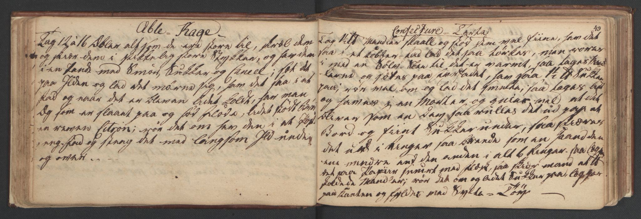 Manuskriptsamlingen, AV/RA-EA-3667/H/L0047: Familiestamrulle vedkommende Eliesonske, Ankerske, Colletske, Kiønigske m.m. familier - fra slutningen av 1600 til 1874 osv, 1600-1874, p. 48-49