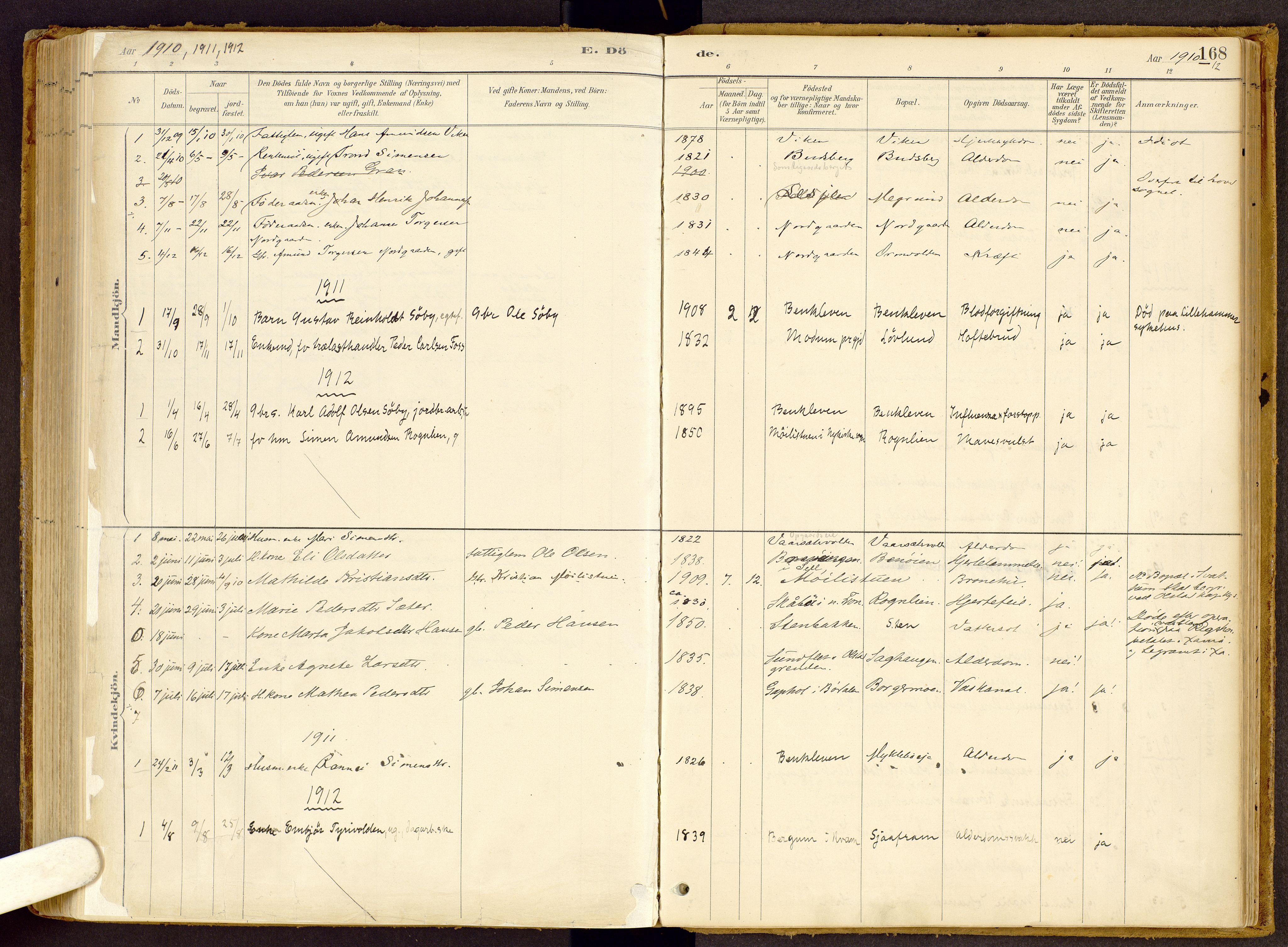 Vestre Gausdal prestekontor, SAH/PREST-094/H/Ha/Haa/L0002: Parish register (official) no. 2, 1887-1918, p. 168