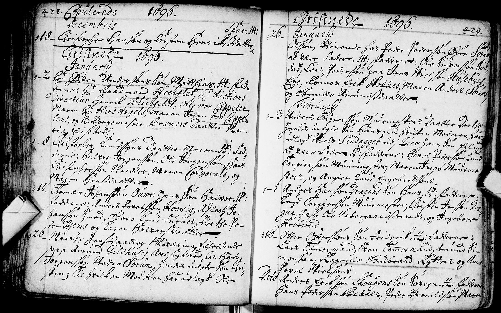 Bragernes kirkebøker, SAKO/A-6/F/Fa/L0002: Parish register (official) no. I 2, 1680-1705, p. 428-429