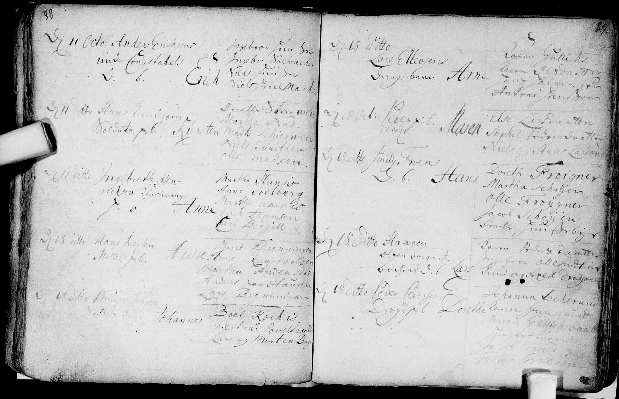 Aker prestekontor kirkebøker, AV/SAO-A-10861/F/L0002: Parish register (official) no. 2, 1714-1720, p. 88-89