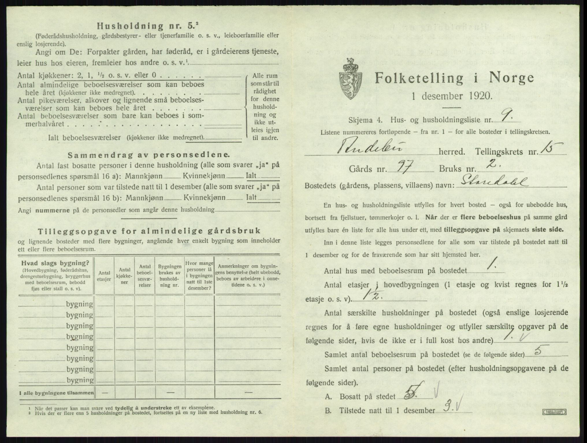SAKO, 1920 census for Andebu, 1920, p. 855