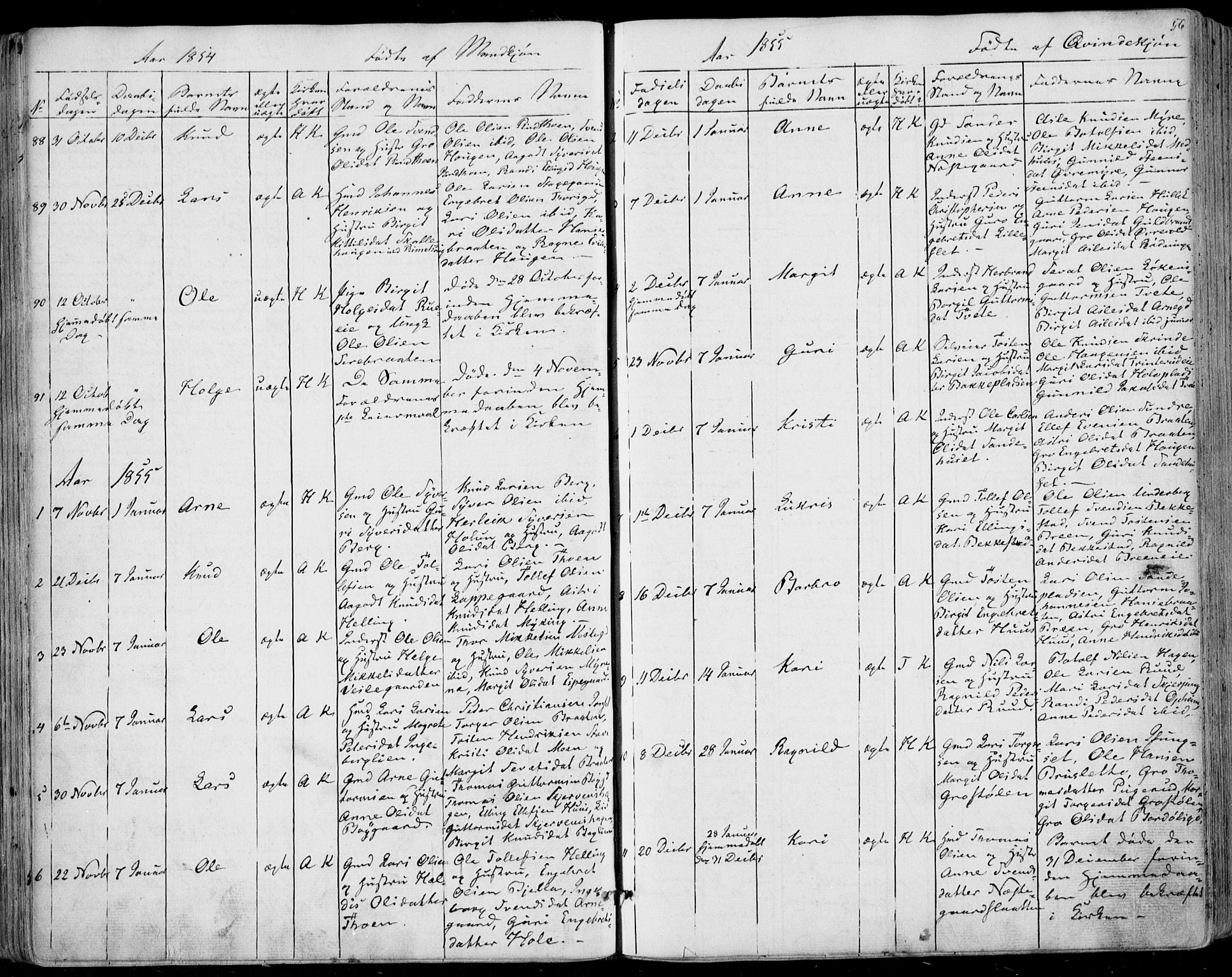 Ål kirkebøker, AV/SAKO-A-249/F/Fa/L0006: Parish register (official) no. I 6, 1849-1864, p. 56