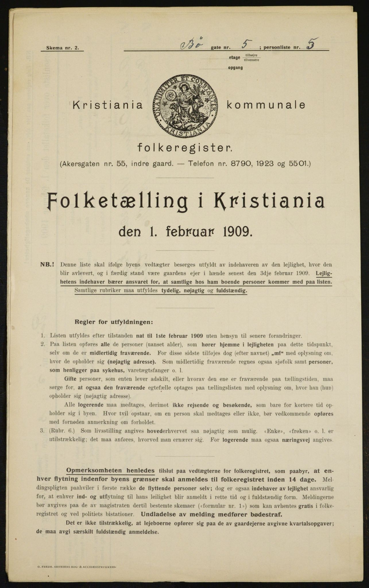 OBA, Municipal Census 1909 for Kristiania, 1909, p. 10018