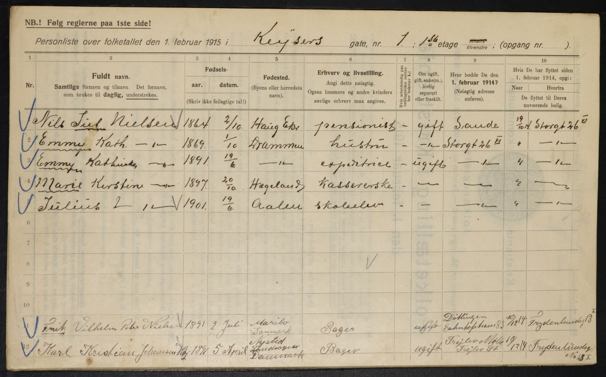 OBA, Municipal Census 1915 for Kristiania, 1915, p. 48718