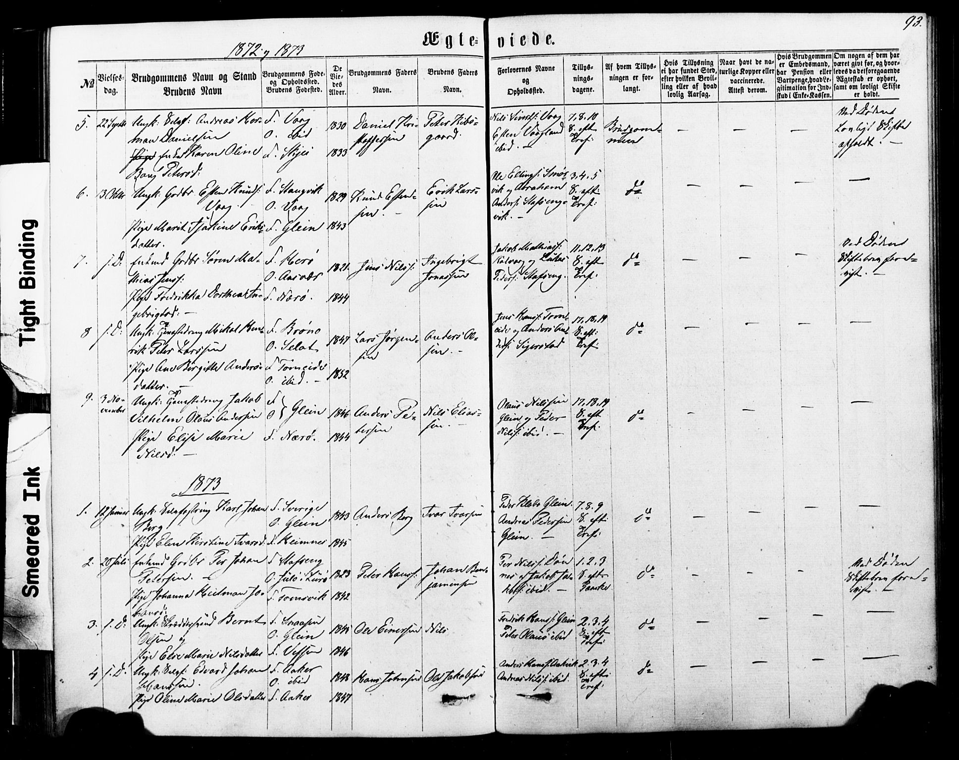 Ministerialprotokoller, klokkerbøker og fødselsregistre - Nordland, SAT/A-1459/835/L0524: Parish register (official) no. 835A02, 1865-1880, p. 93