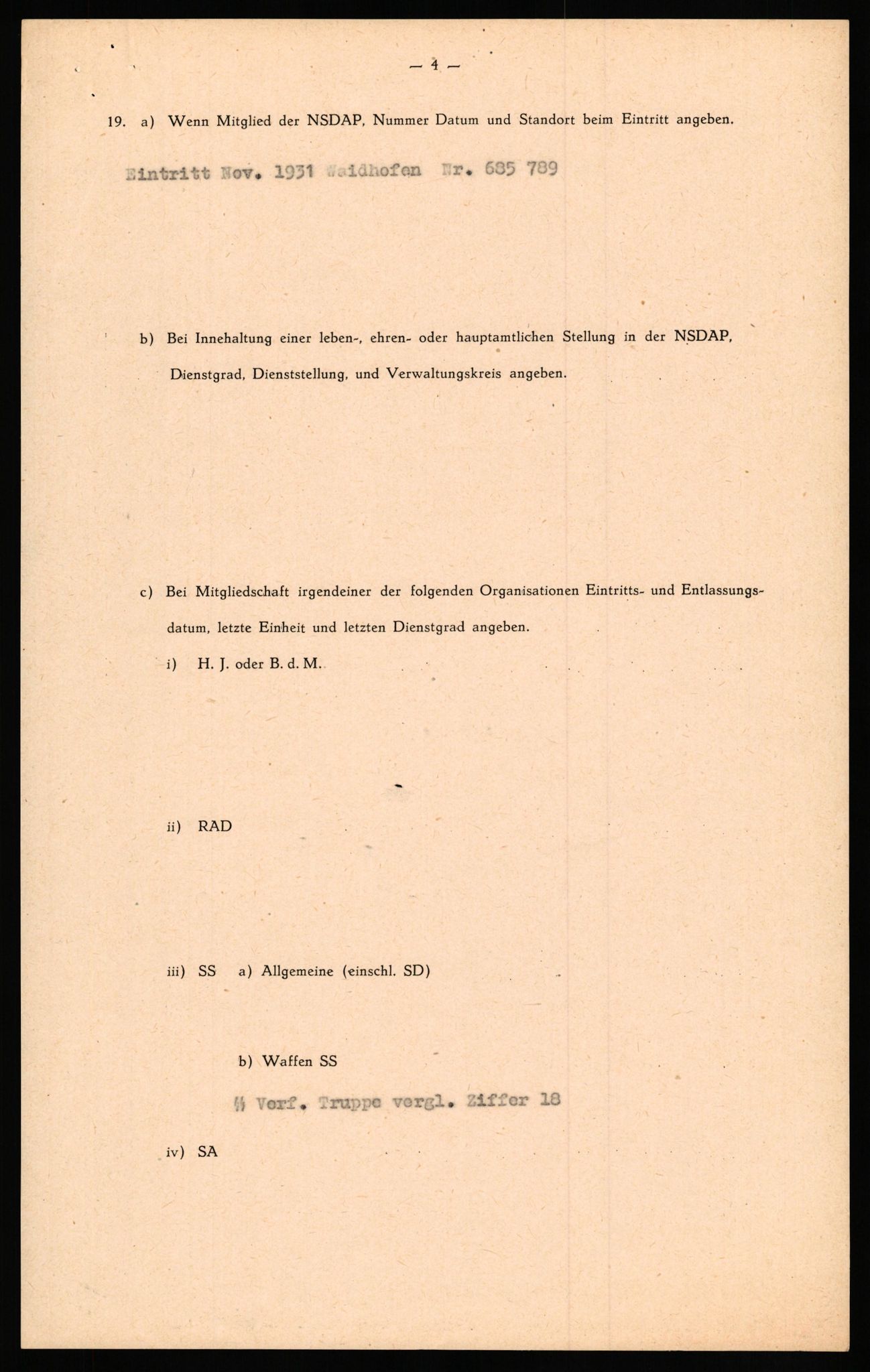 Forsvaret, Forsvarets overkommando II, AV/RA-RAFA-3915/D/Db/L0030: CI Questionaires. Tyske okkupasjonsstyrker i Norge. Tyskere., 1945-1946, p. 173