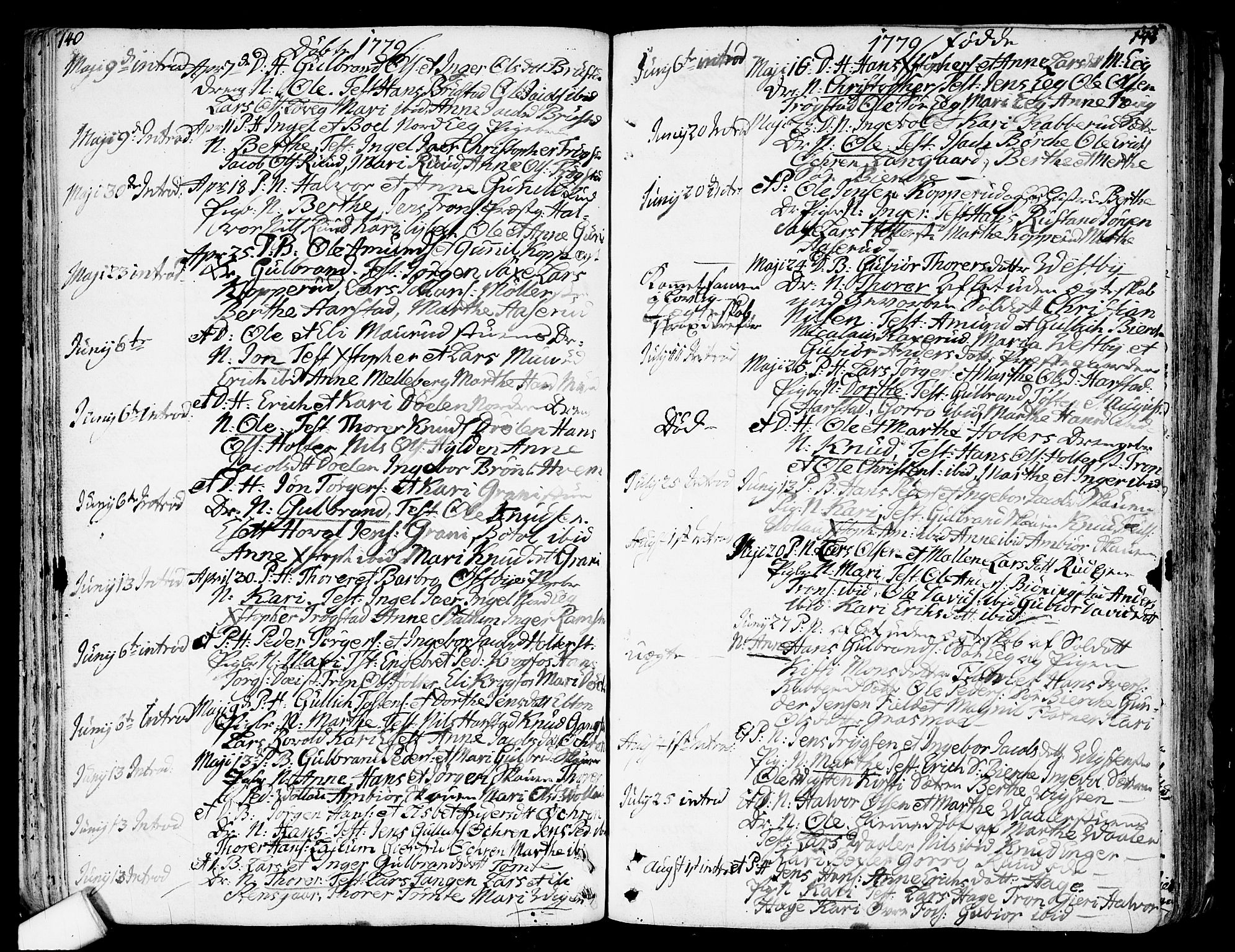 Nannestad prestekontor Kirkebøker, AV/SAO-A-10414a/F/Fa/L0007: Parish register (official) no. I 7, 1754-1791, p. 140-141