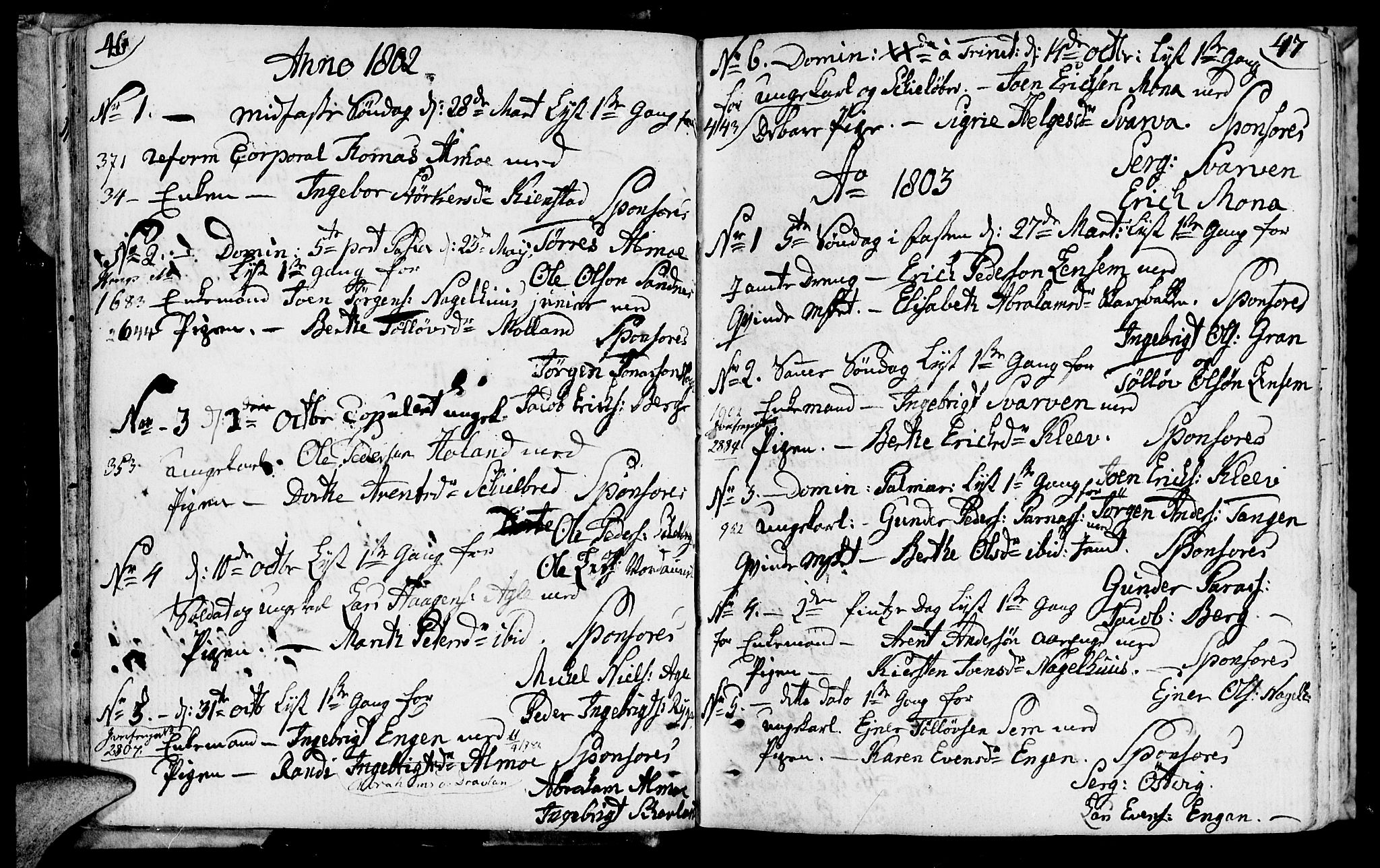 Ministerialprotokoller, klokkerbøker og fødselsregistre - Nord-Trøndelag, SAT/A-1458/749/L0468: Parish register (official) no. 749A02, 1787-1817, p. 46-47