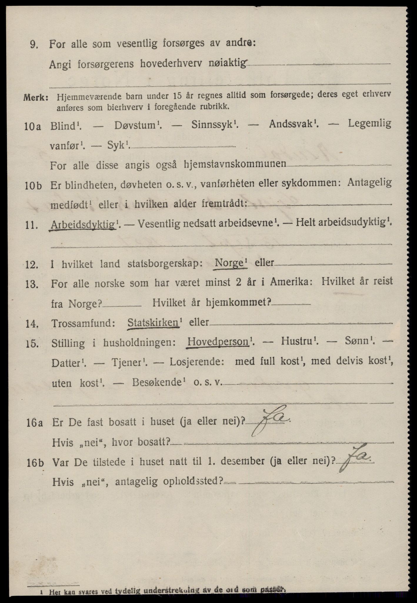 SAT, 1920 census for Rindal, 1920, p. 3275