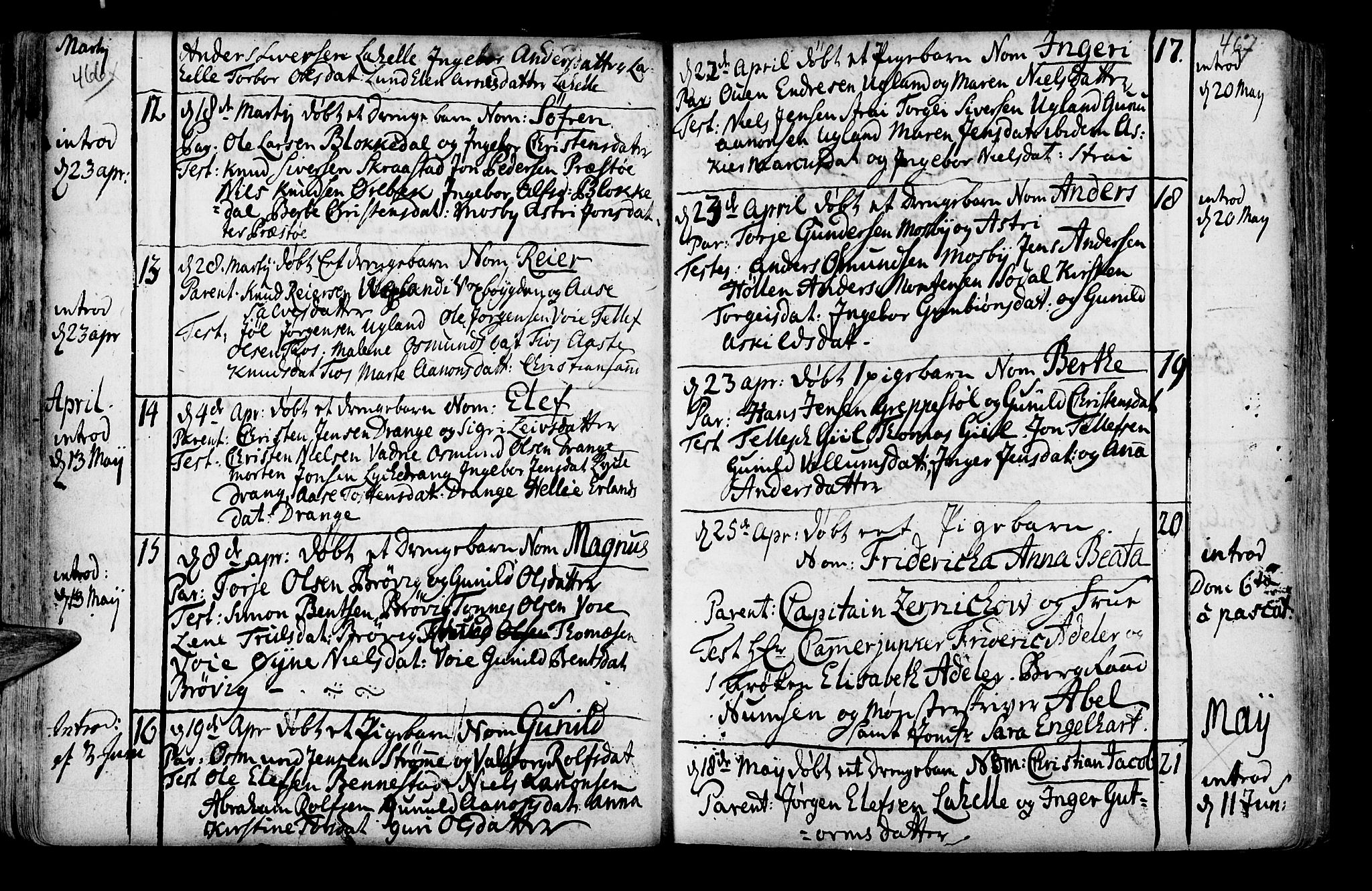 Oddernes sokneprestkontor, AV/SAK-1111-0033/F/Fa/Faa/L0002: Parish register (official) no. A 2, 1719-1764, p. 466-467