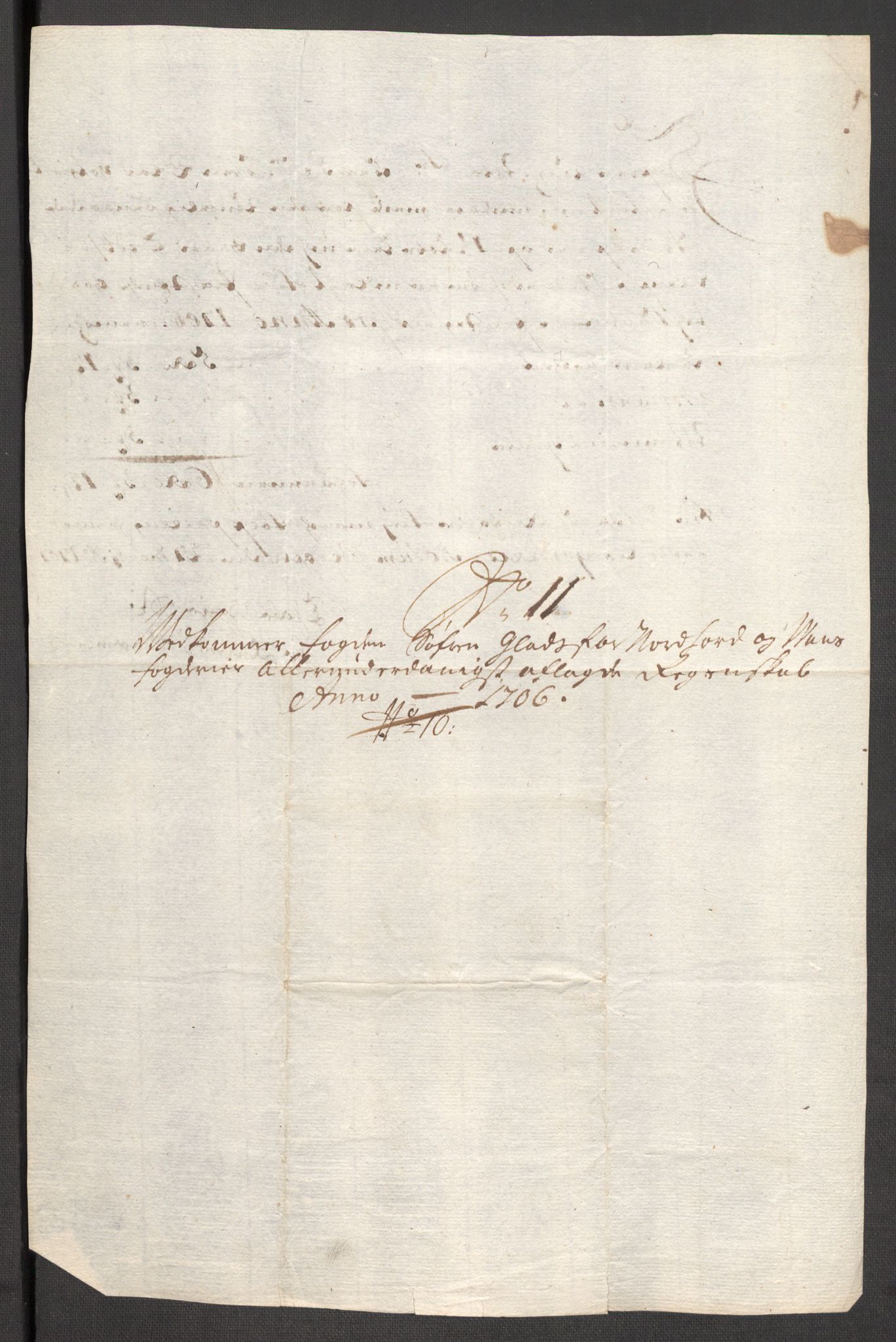 Rentekammeret inntil 1814, Reviderte regnskaper, Fogderegnskap, AV/RA-EA-4092/R51/L3188: Fogderegnskap Nordhordland og Voss, 1706-1707, p. 42