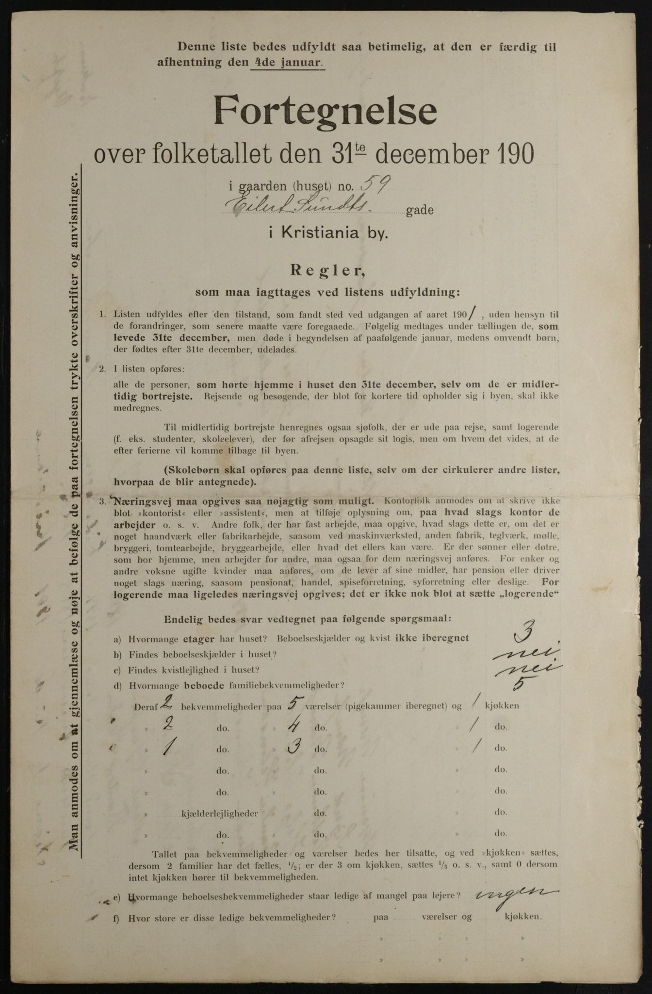 OBA, Municipal Census 1901 for Kristiania, 1901, p. 3114