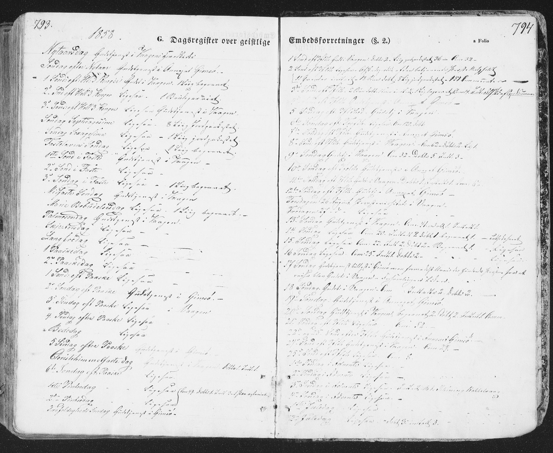 Ministerialprotokoller, klokkerbøker og fødselsregistre - Nordland, SAT/A-1459/874/L1072: Parish register (copy) no. 874C01, 1843-1859, p. 793-794