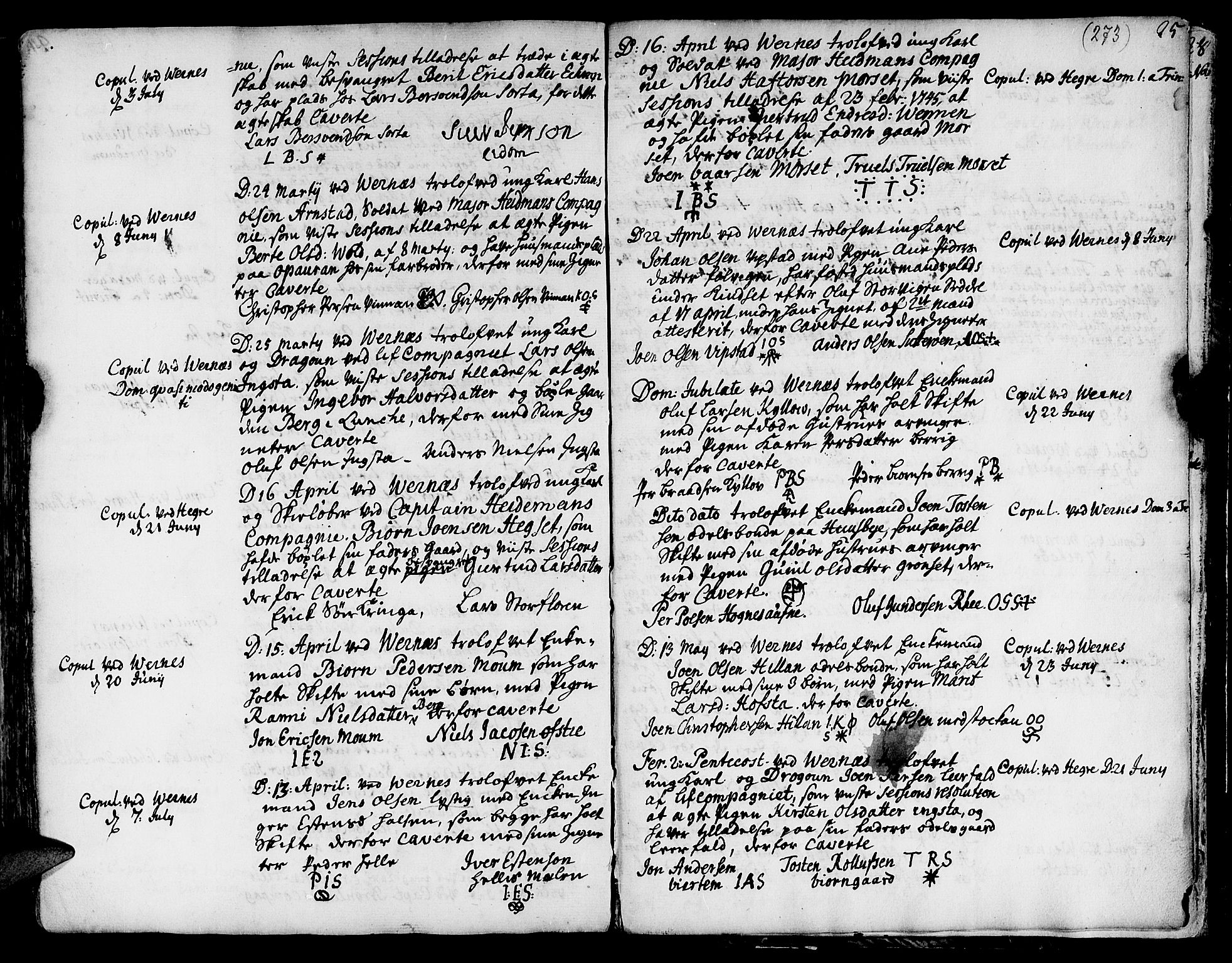 Ministerialprotokoller, klokkerbøker og fødselsregistre - Nord-Trøndelag, SAT/A-1458/709/L0056: Parish register (official) no. 709A04, 1740-1756, p. 273
