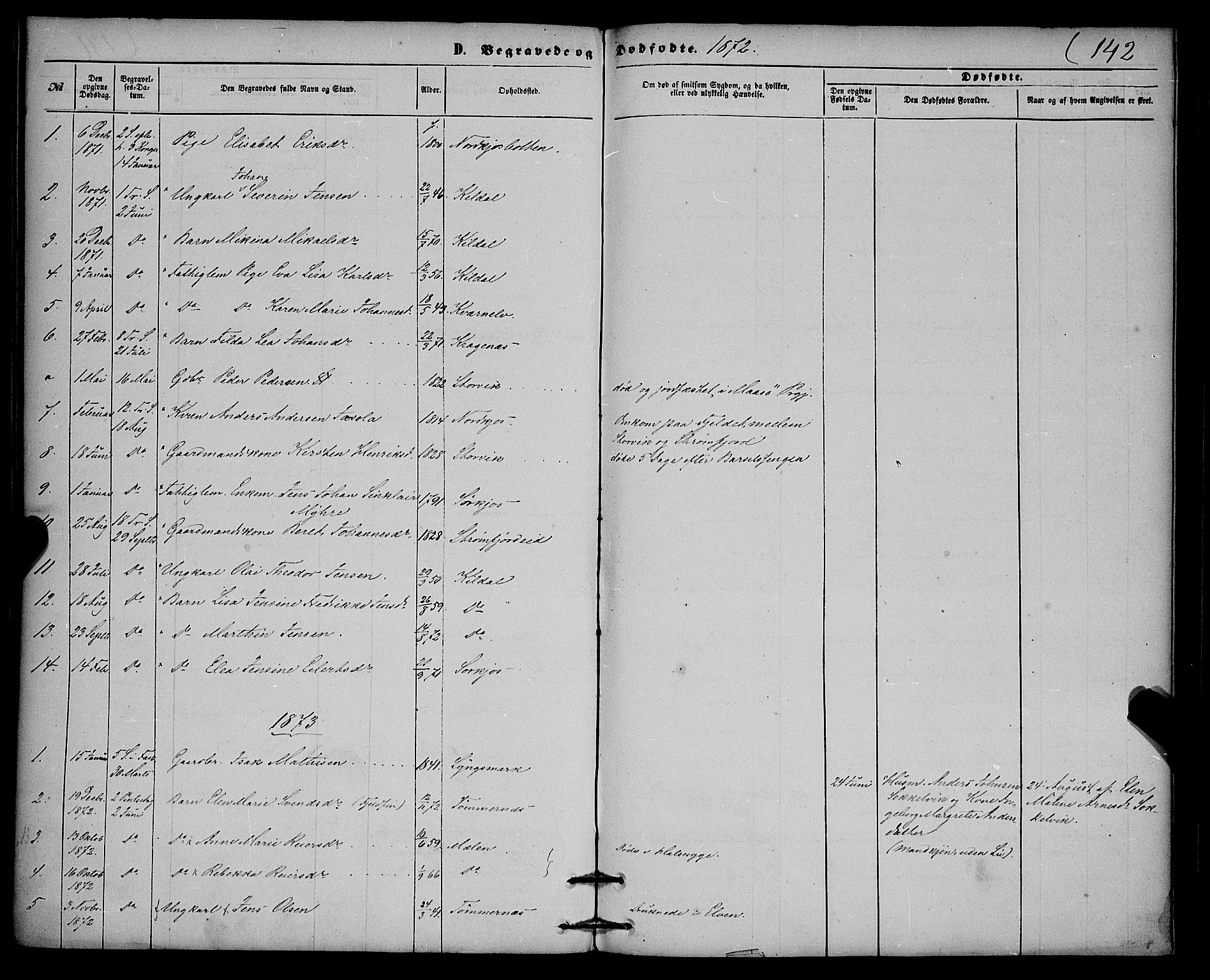 Skjervøy sokneprestkontor, SATØ/S-1300/H/Ha/Haa/L0013kirke: Parish register (official) no. 13, 1863-1877, p. 142